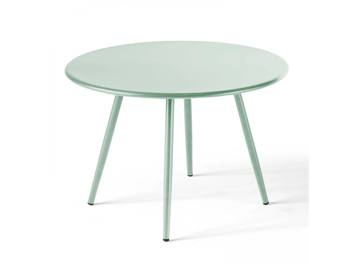 Lot de 2 tables basses ronde en acier vert sauge 50 cm - Palavas