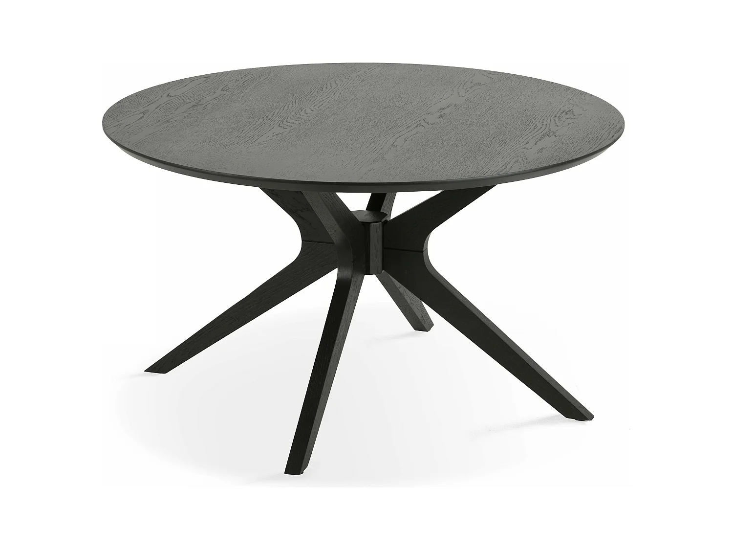Table basse ronde en bois 80 cm noir