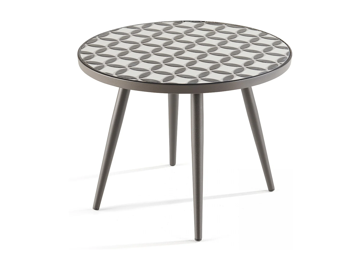 Table basse ronde motif mosaic en céramique - Tivoli