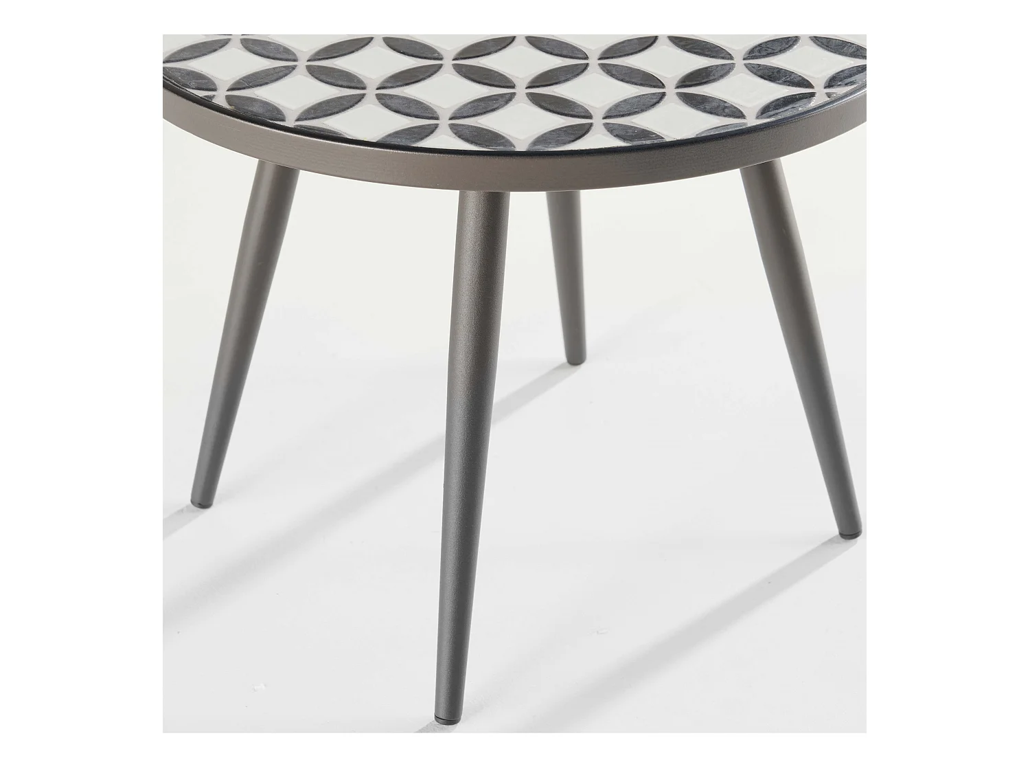 Table basse ronde motif mosaic en céramique - Tivoli