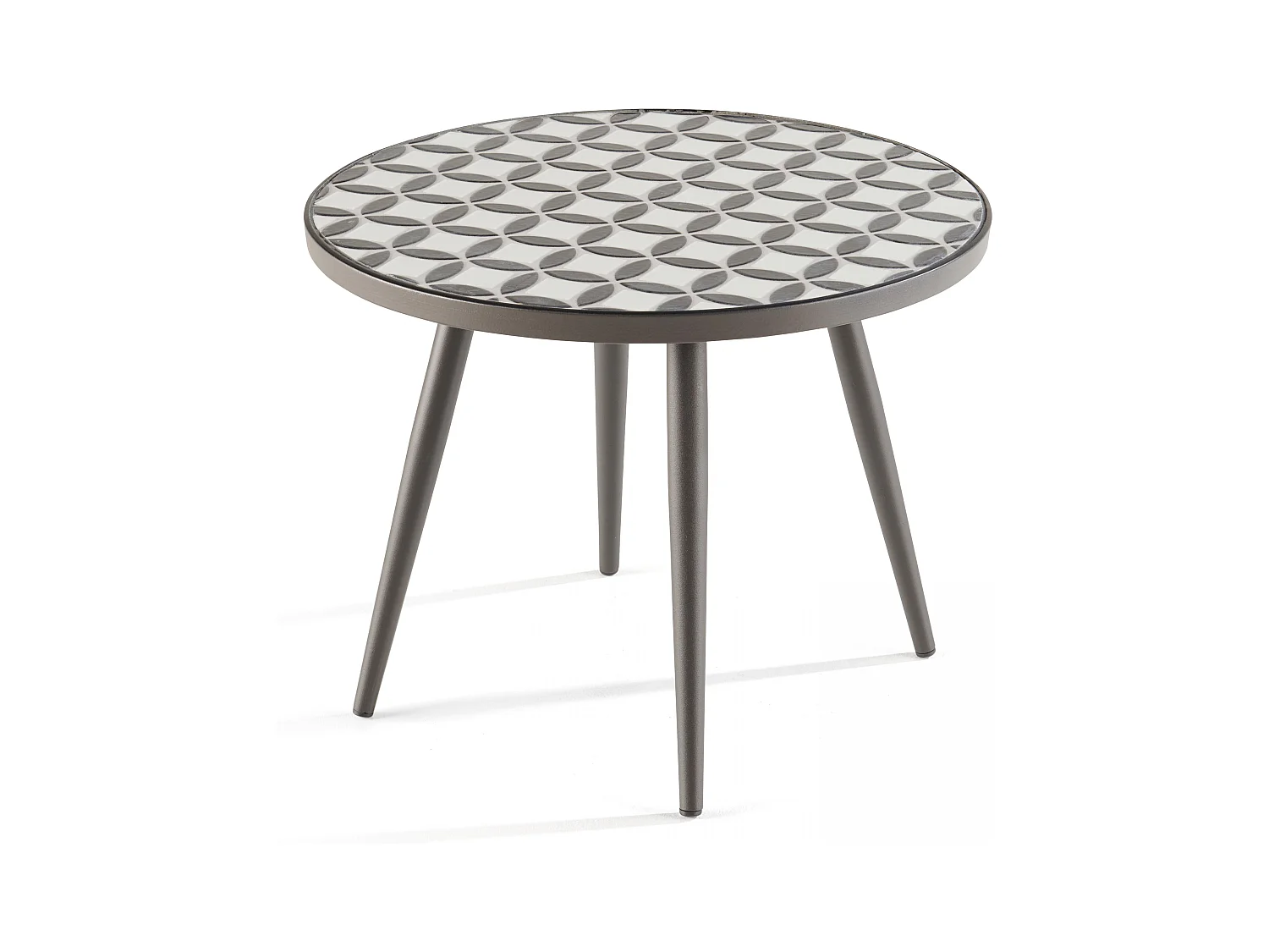 Table basse ronde motif mosaic en céramique - Tivoli