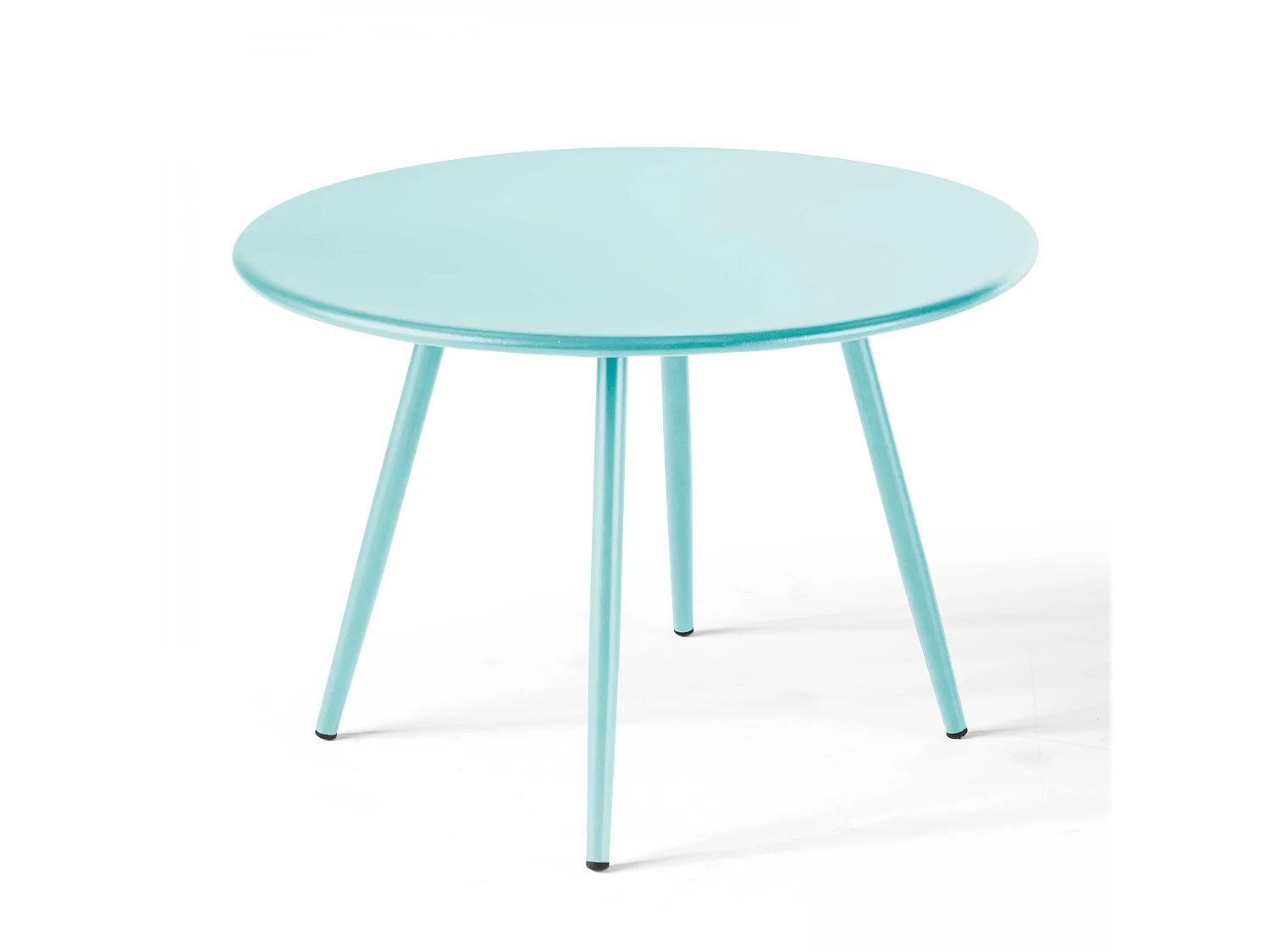 Lot de 2 tables basses ronde en acier turquoise 50 cm - Palavas