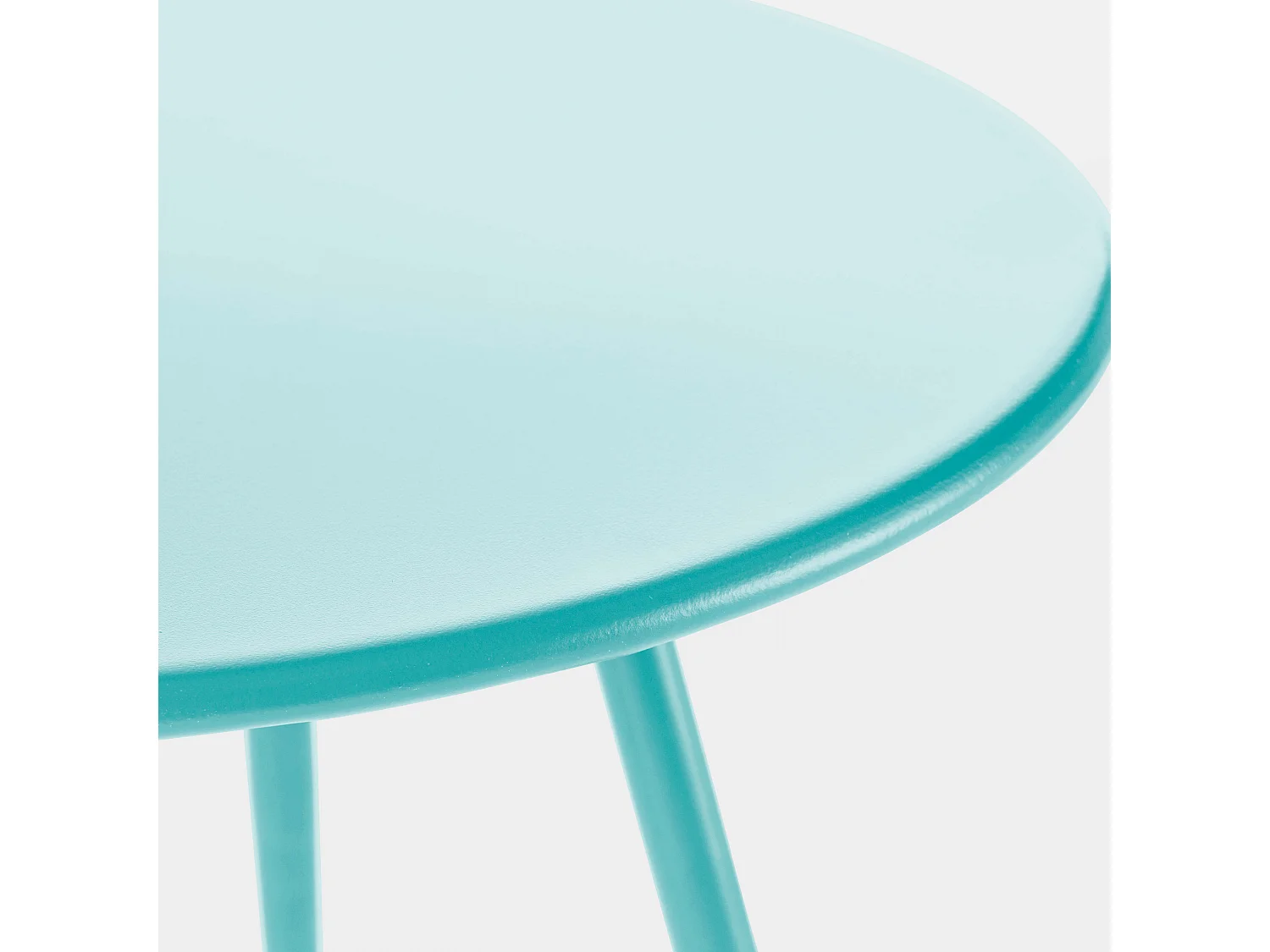 Lot de 2 tables basses ronde en acier turquoise 50 cm - Palavas