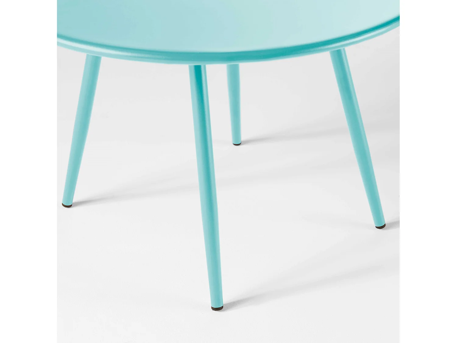 Lot de 2 tables basses ronde en acier turquoise 50 cm - Palavas