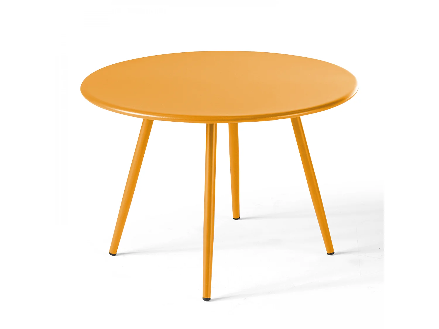 Table basse ronde en métal jaune - Palavas