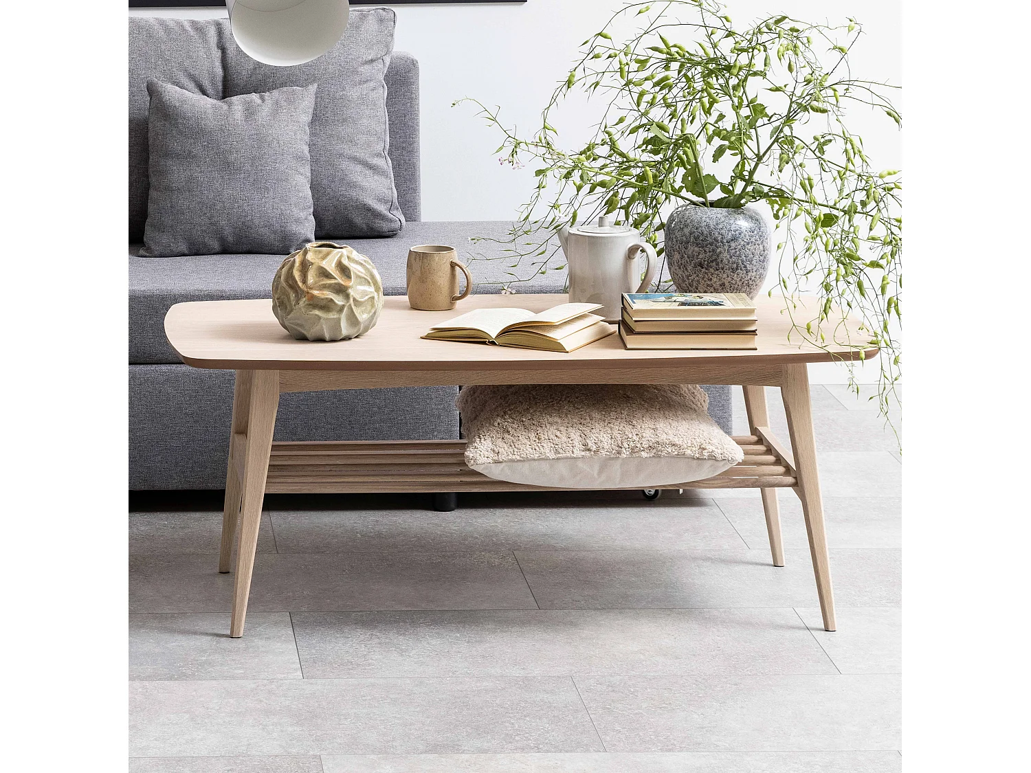 Table basse rectangulaire en chêne massif