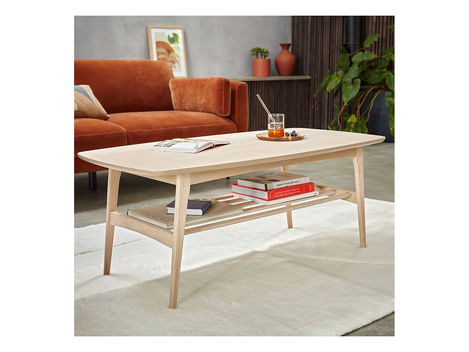 Table basse rectangulaire en chêne massif