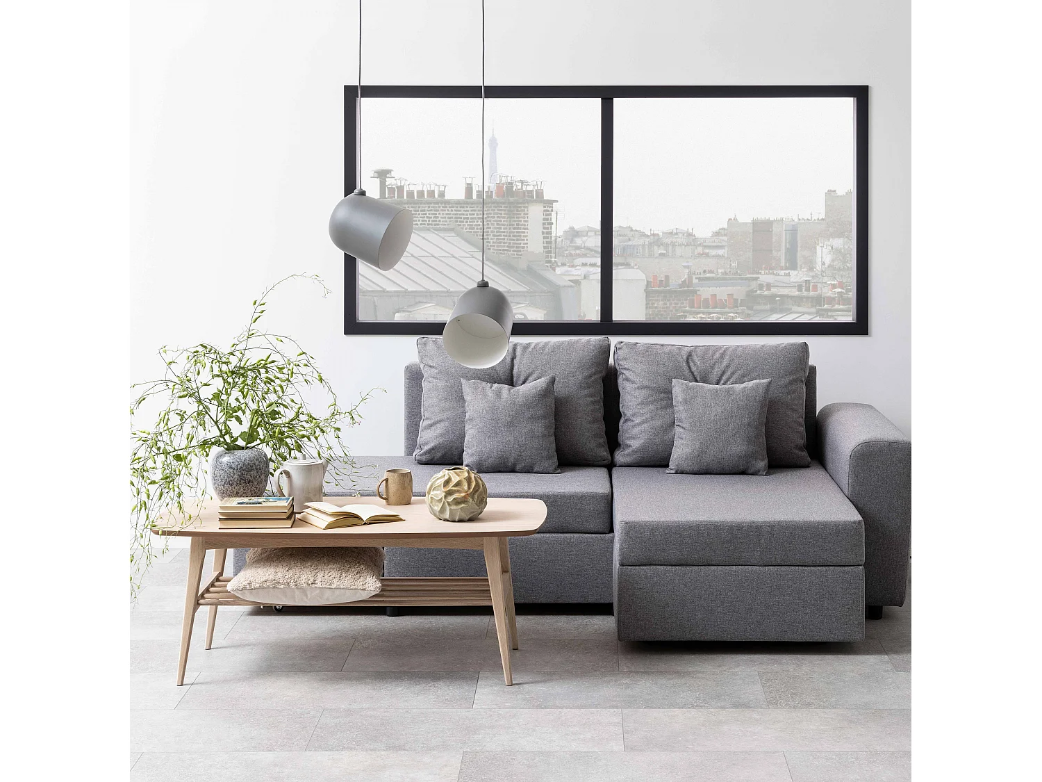 Table basse rectangulaire en chêne massif