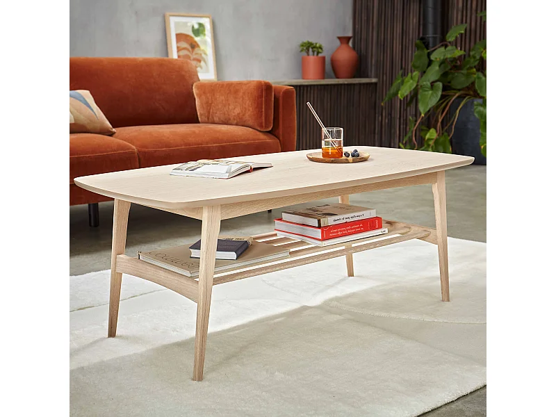 Table basse rectangulaire en chêne massif