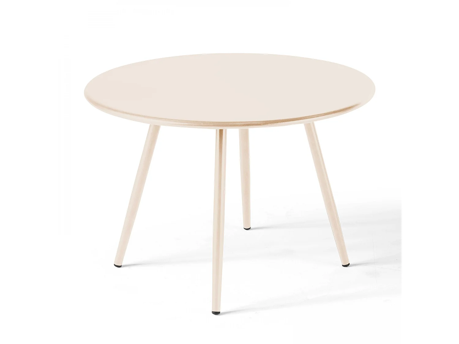Lot de 2 tables basses ronde en acier ivoire 50 cm - Palavas