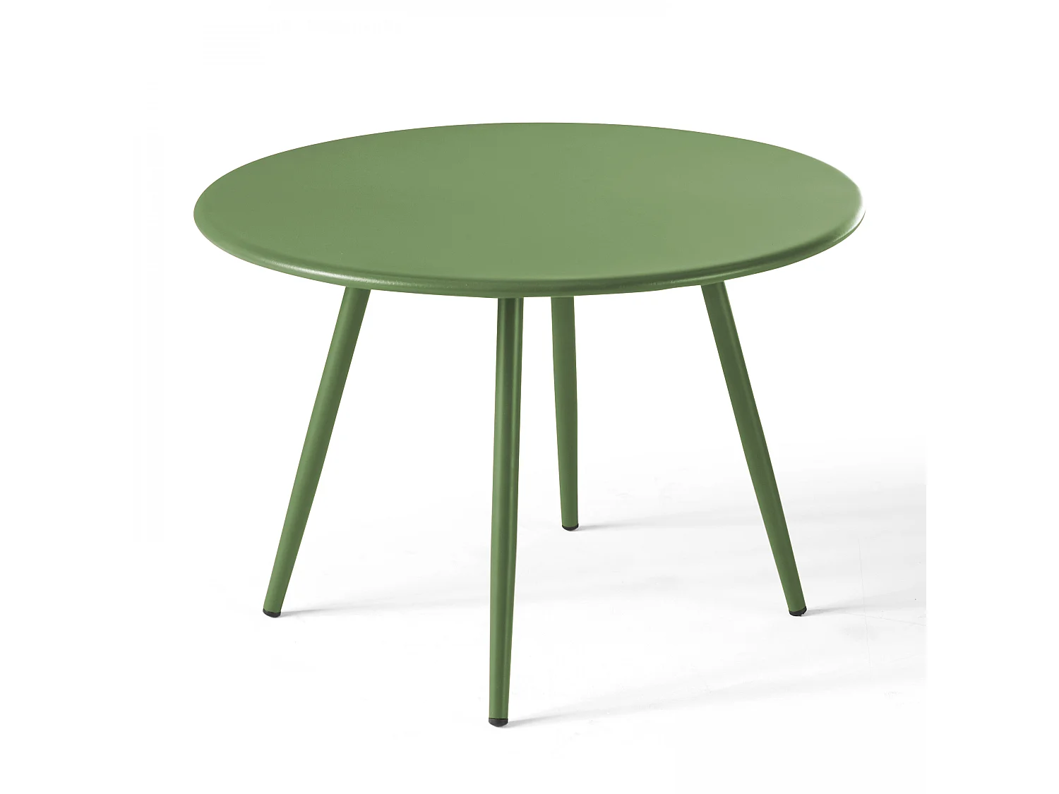 Set van 2 ronde salontafels van groen cactus staal