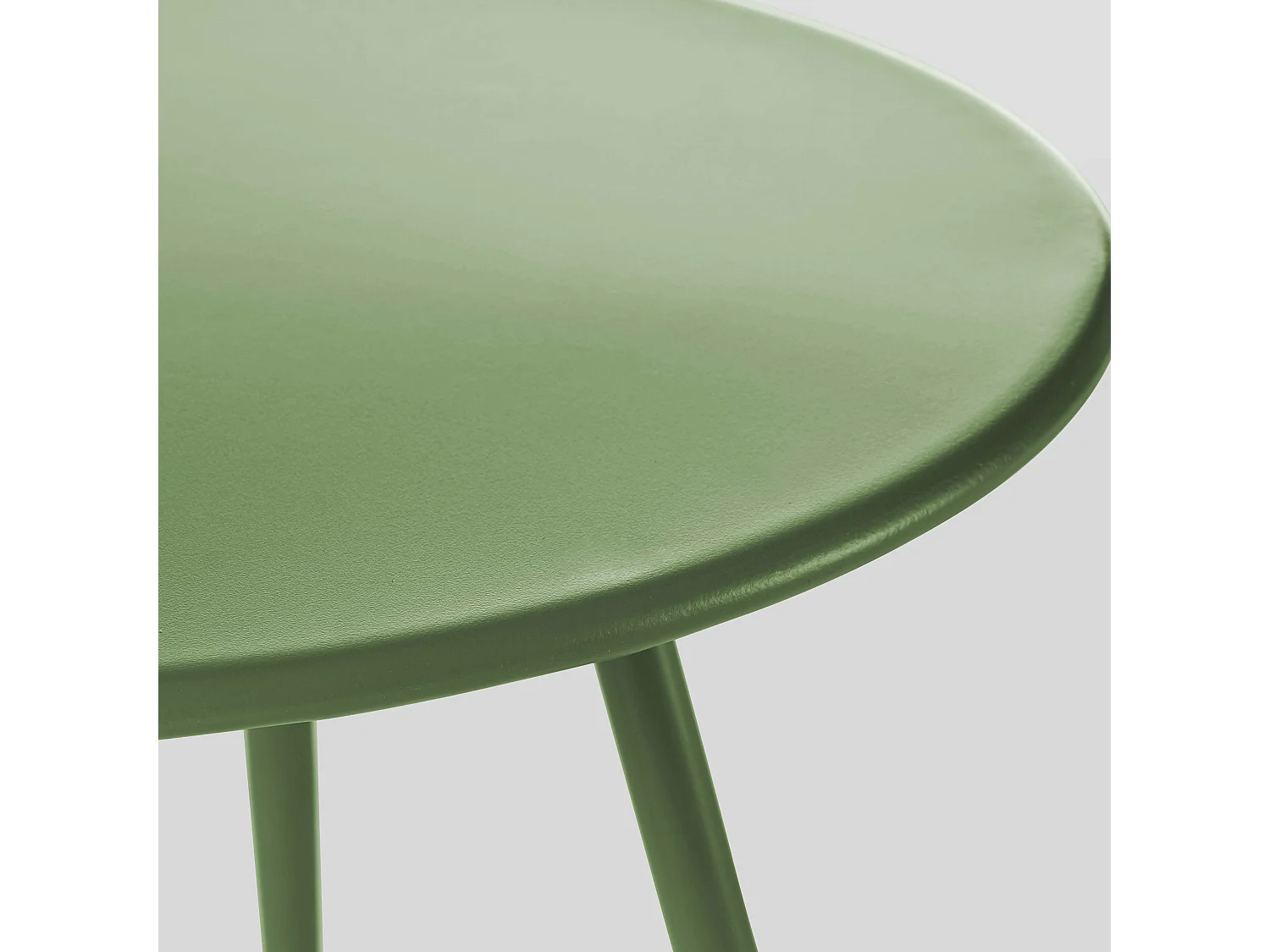 Set van 2 ronde salontafels van groen cactus staal