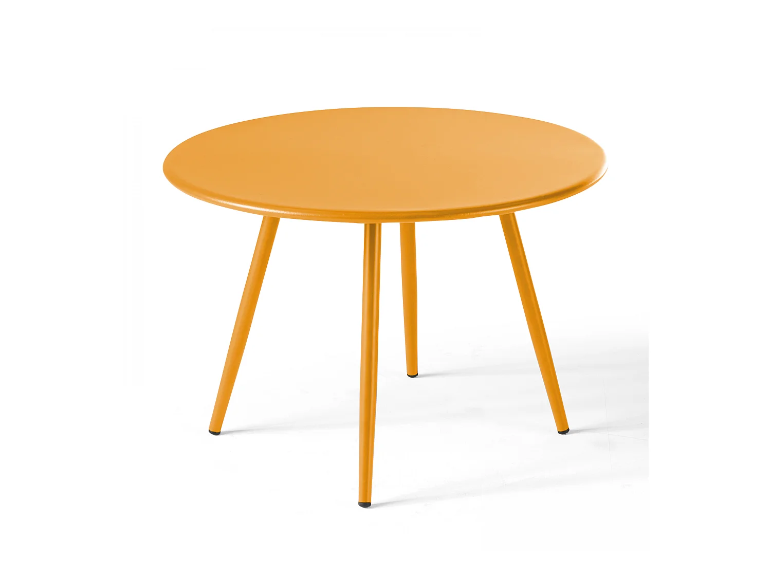 Table basse ronde en métal jaune - Palavas