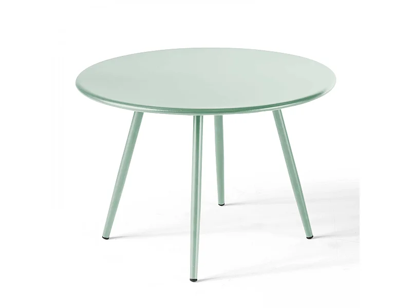 Table basse ronde en métal vert sauge 40 cm - Palavas