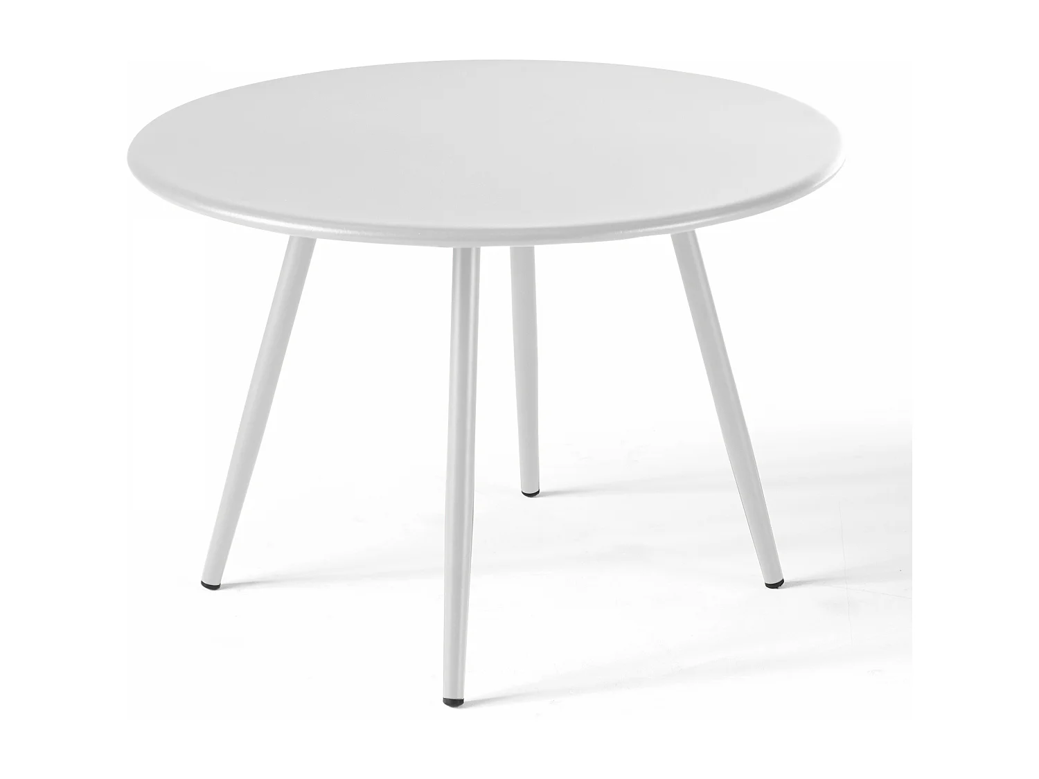 Table basse ronde en métal blanche  - Palavas