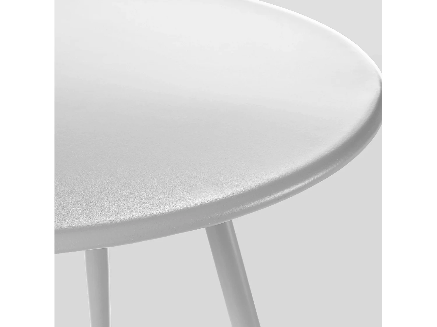 Table basse ronde en métal blanche  - Palavas
