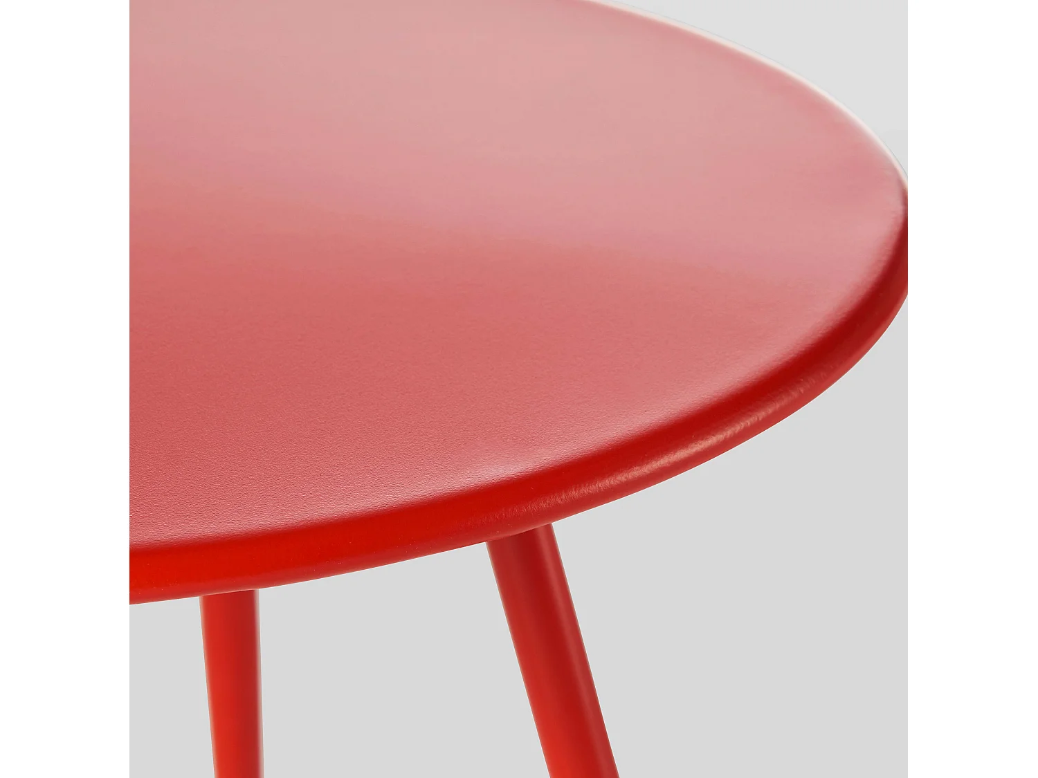 Lot de 2 tables basses ronde en acier rouge  - Palavas