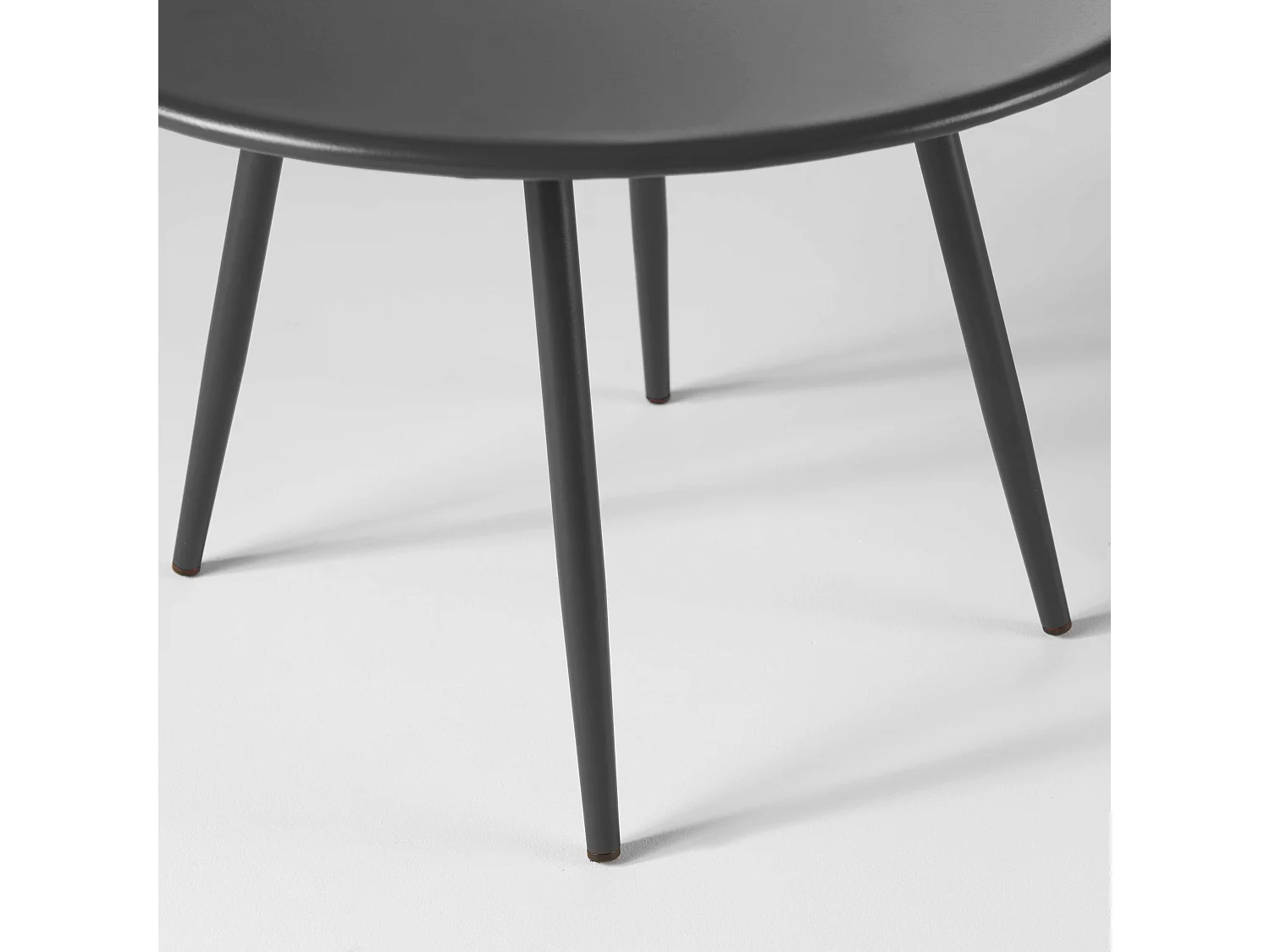 Lot de 2 tables basses ronde en acier anthracite - Palavas