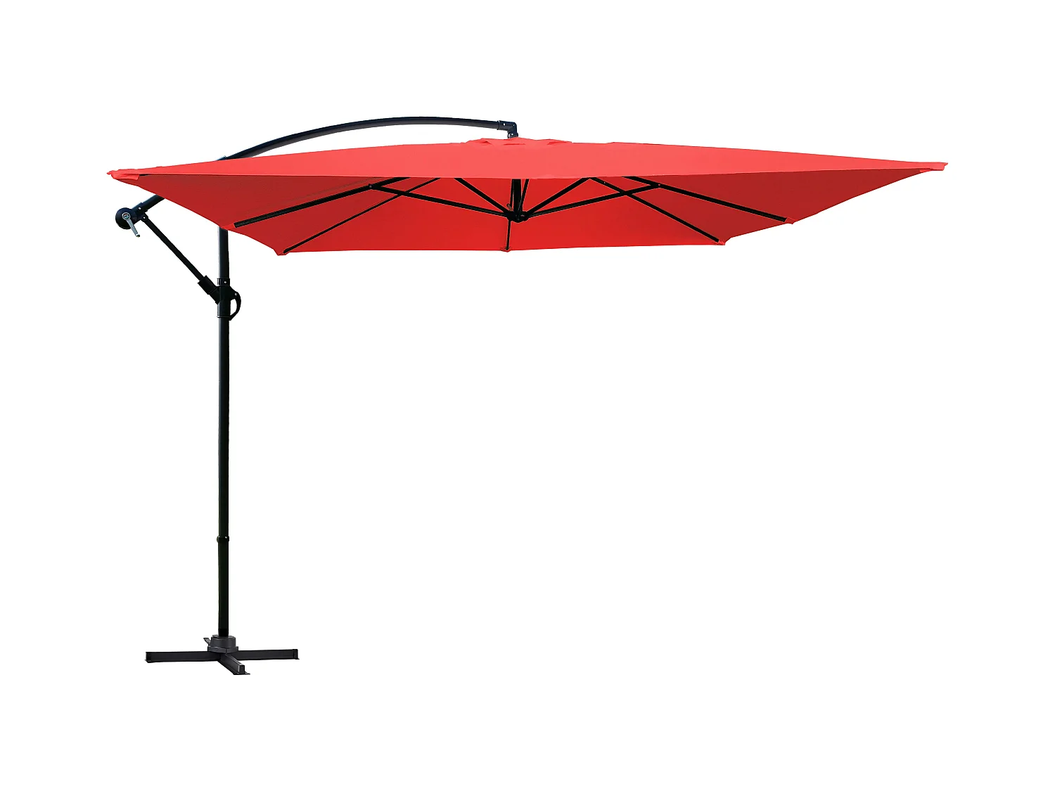 Parasol déporté 3x3m acier rouge - Genova