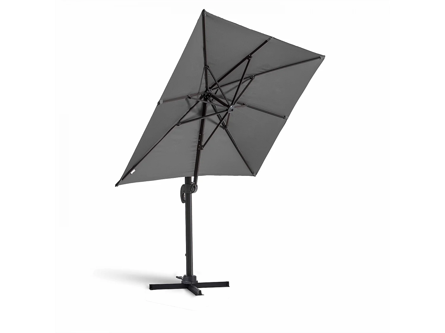 Parasol déporté rotatif 2x3m en aluminium gris anthracite - Amalya