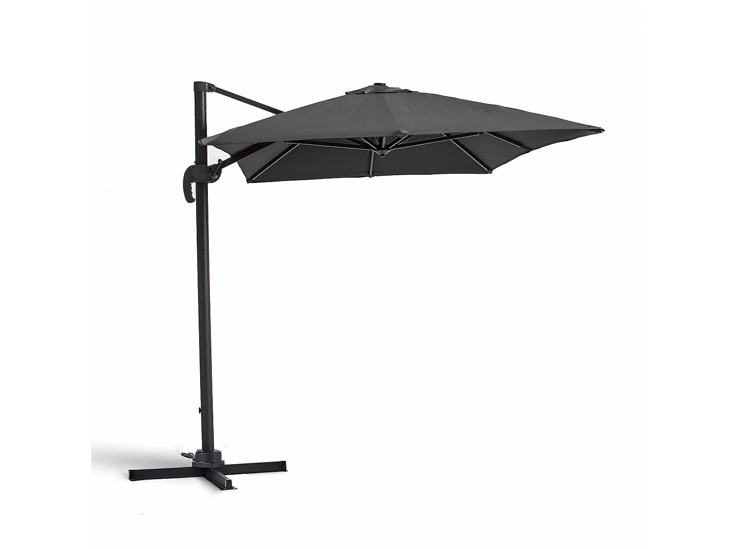 Parasol déporté rotatif 2x3m en aluminium gris anthracite - Amalya