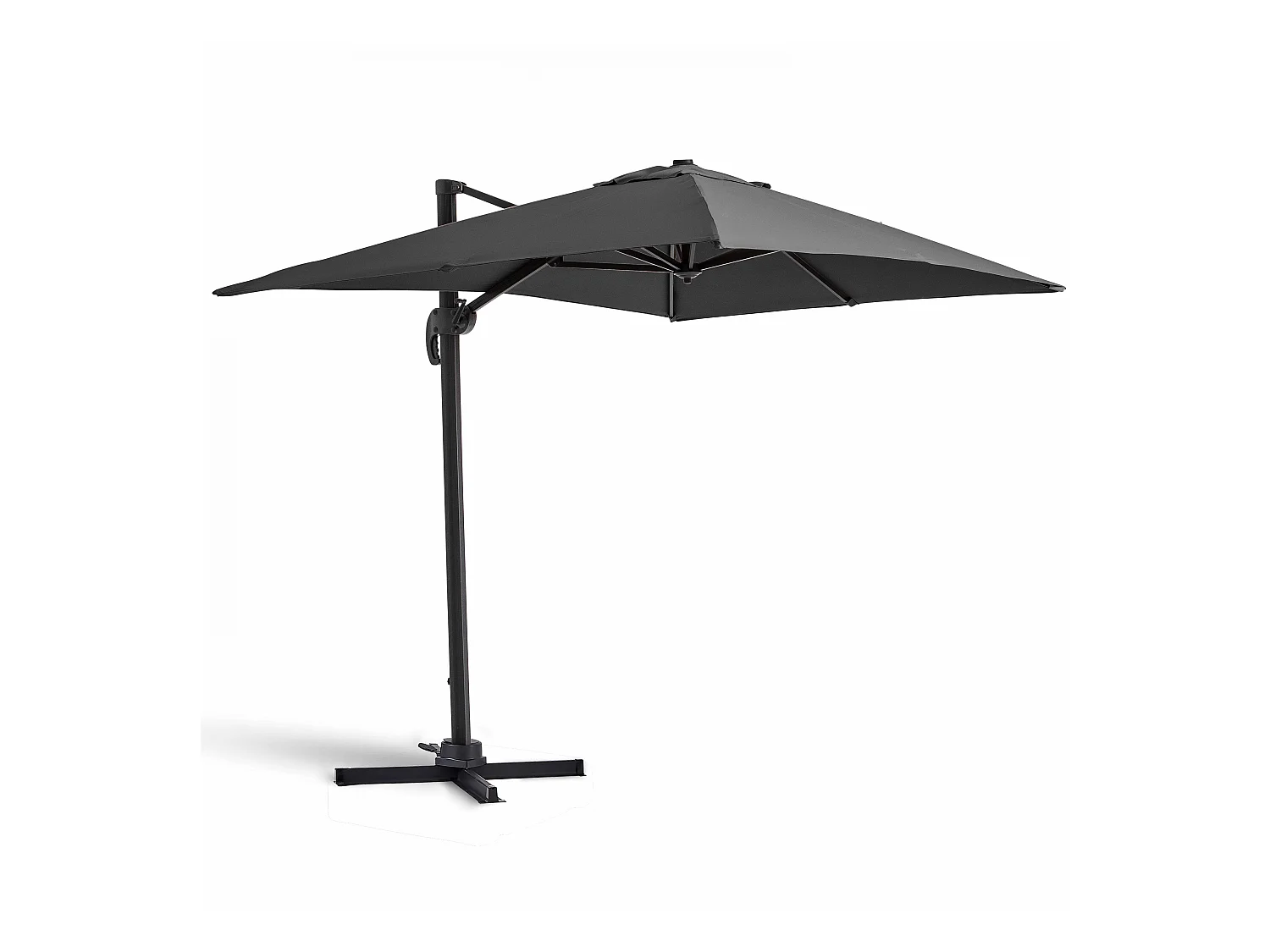 Verstelbare parasol van 2x3m in antracietgrijs aluminium