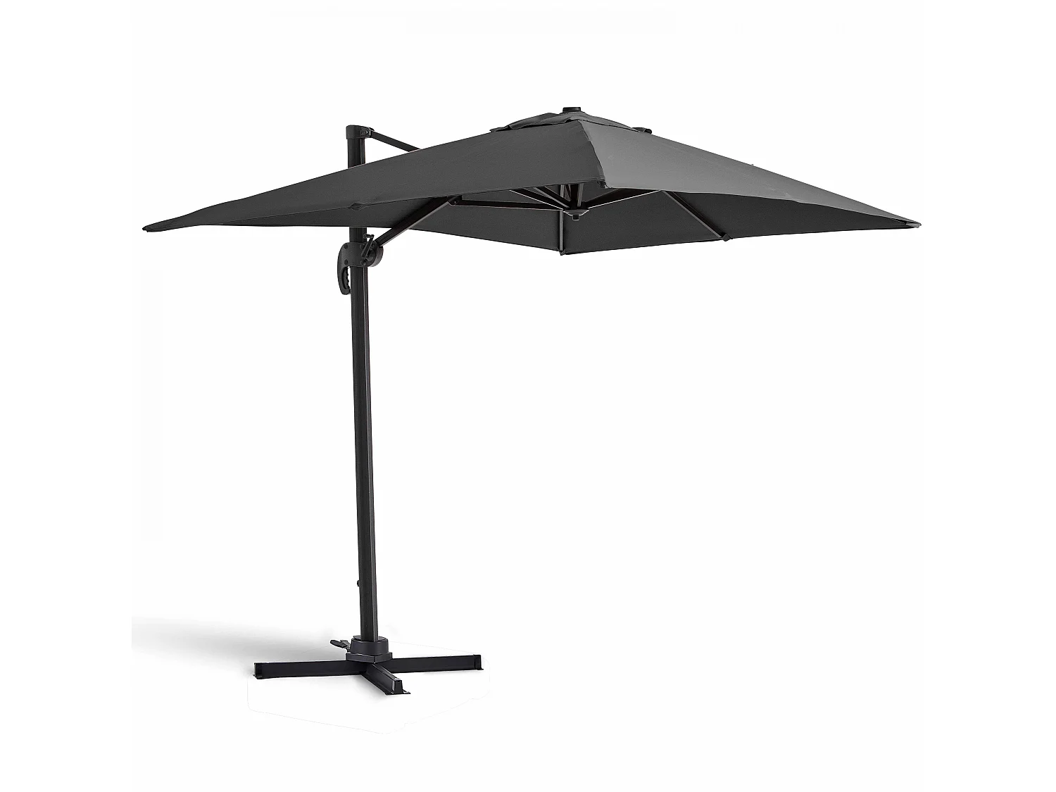 Verstelbare parasol van 2x3m in antracietgrijs aluminium
