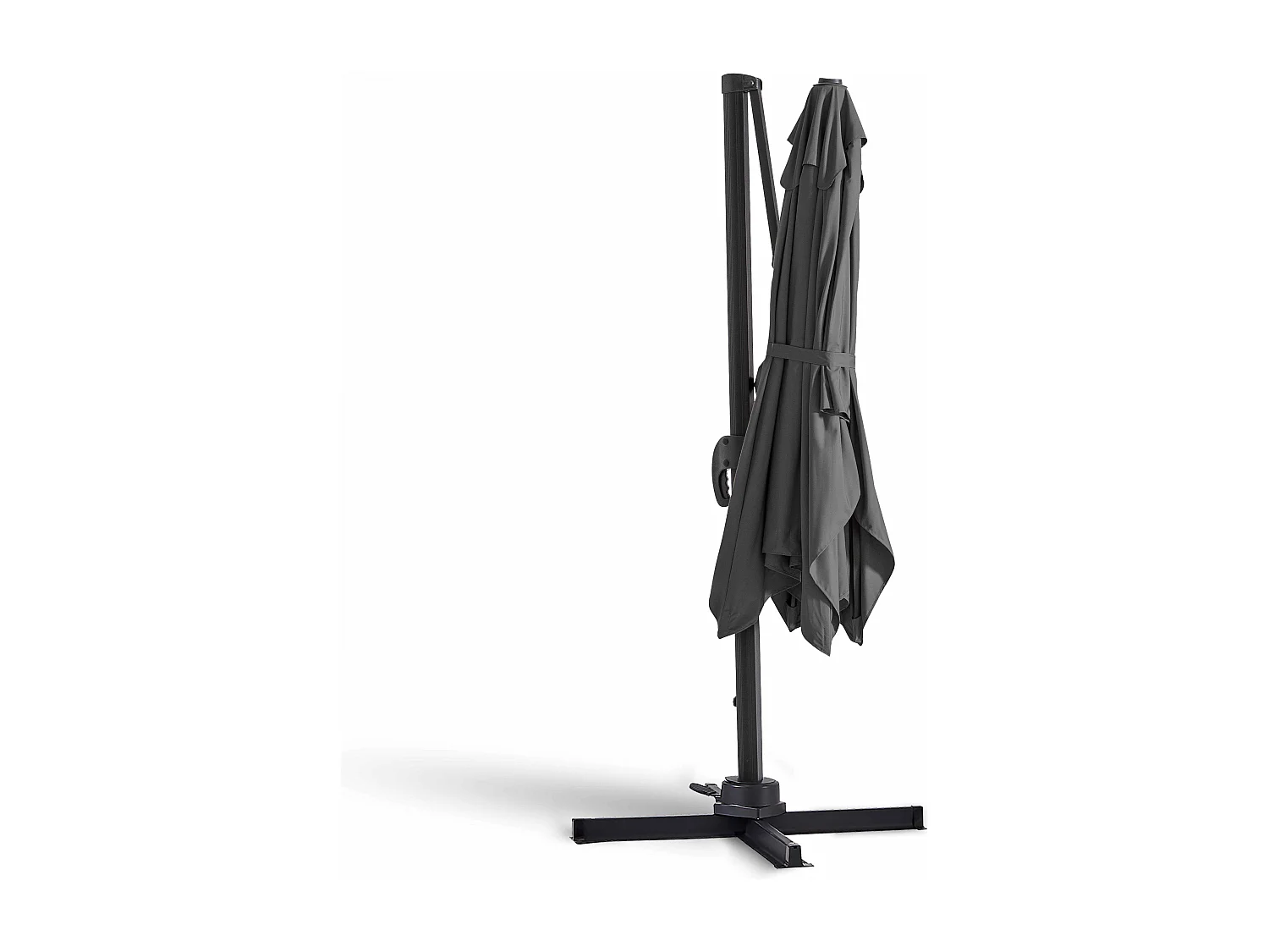 Verstelbare parasol van 2x3m in antracietgrijs aluminium