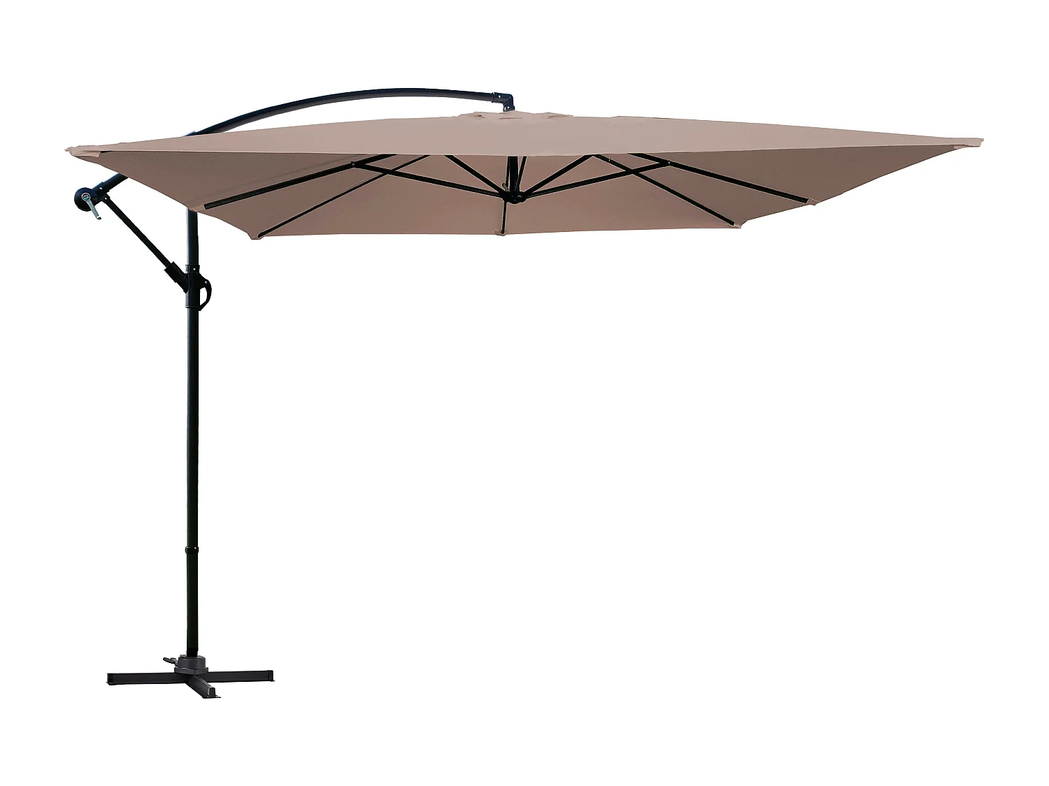 Parasol déporté 3x3m acier taupe - Genova