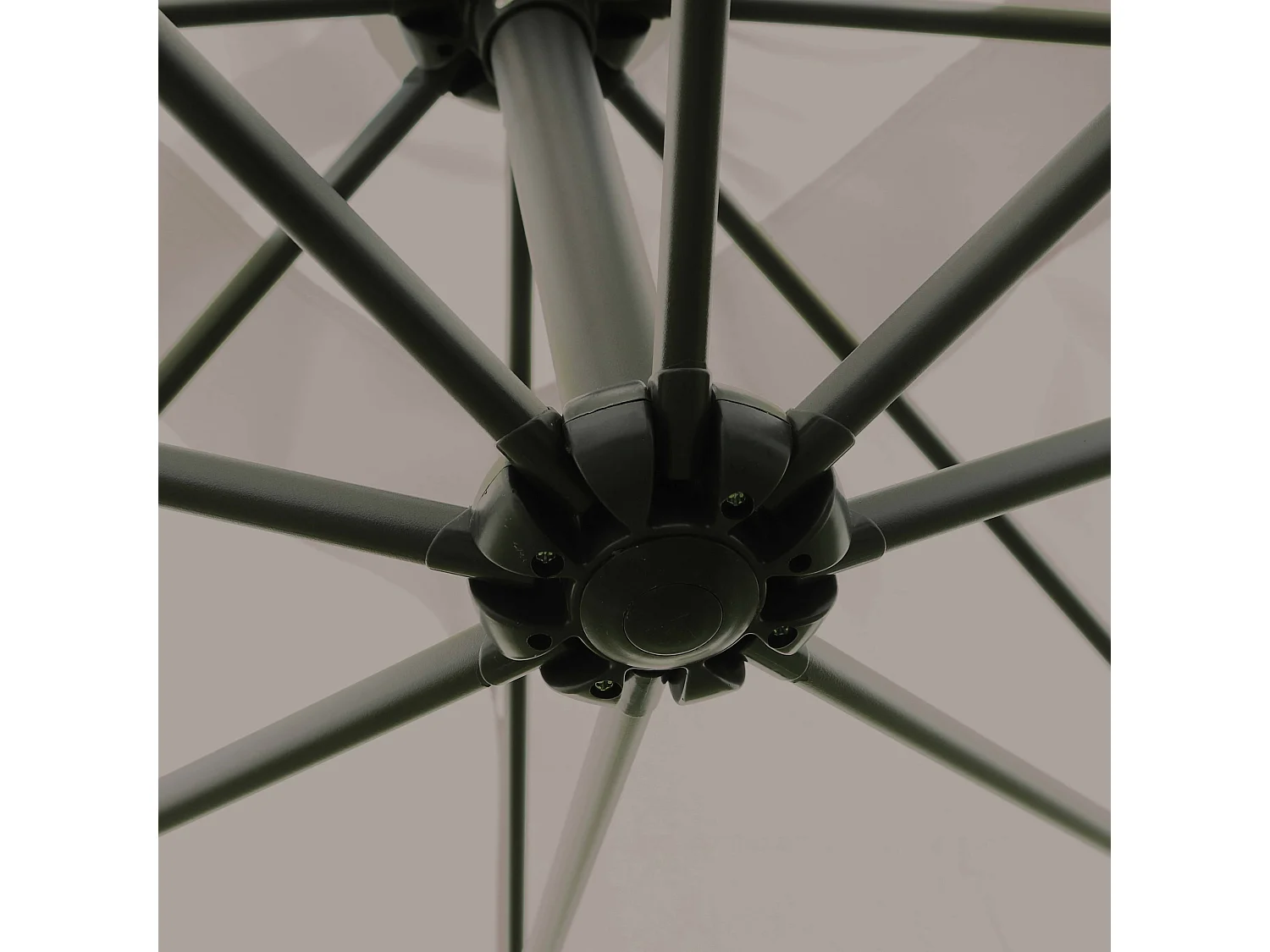 Parasol déporté 3x3m acier taupe - Genova