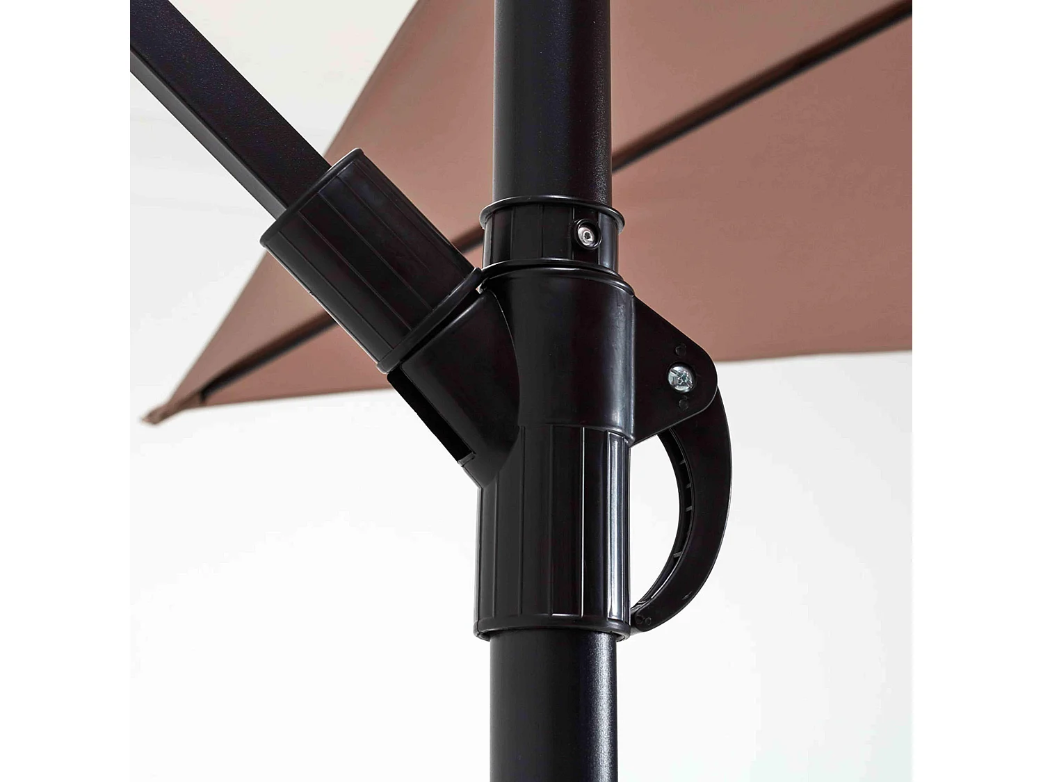 Parasol déporté 3x3m acier taupe - Genova