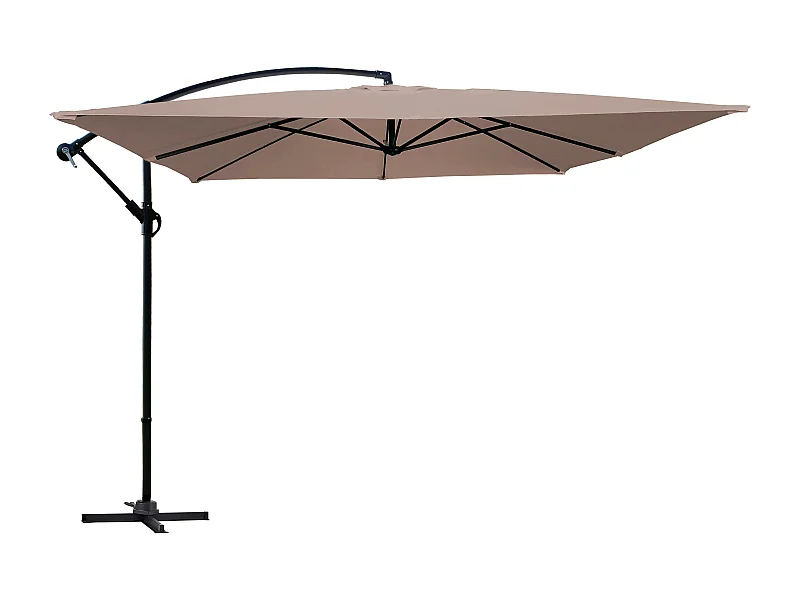 Parasol déporté 3x3m acier taupe - Genova
