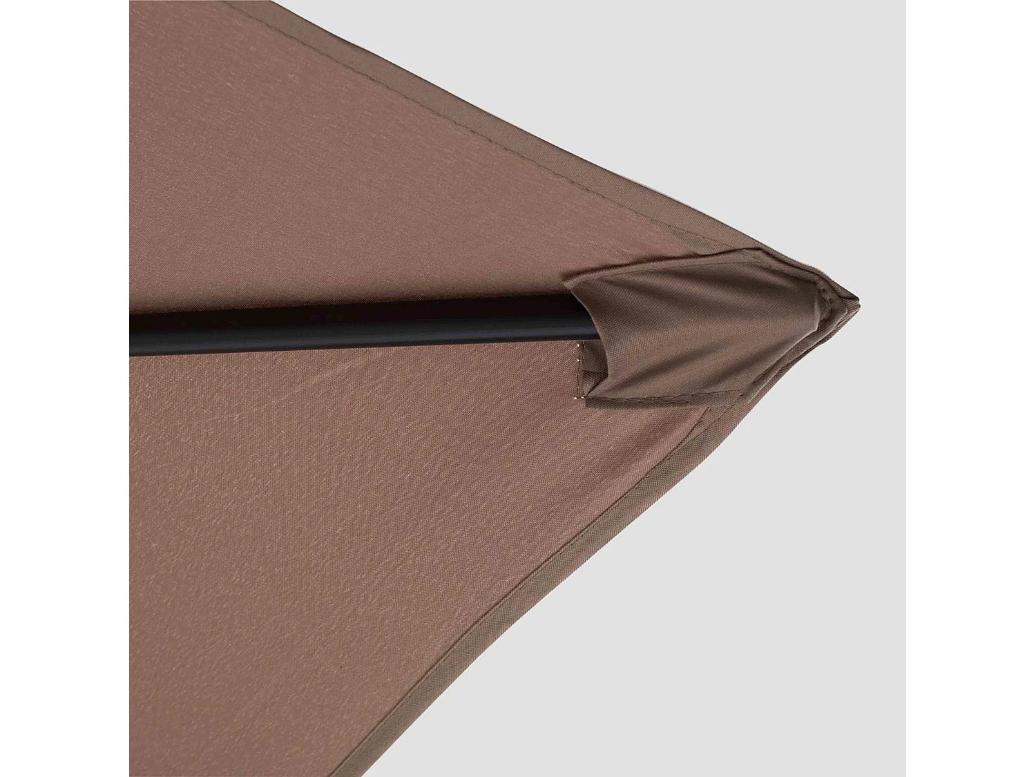 Verstelbare parasol van 3x3m en 4 verzwaarde taupe tegels