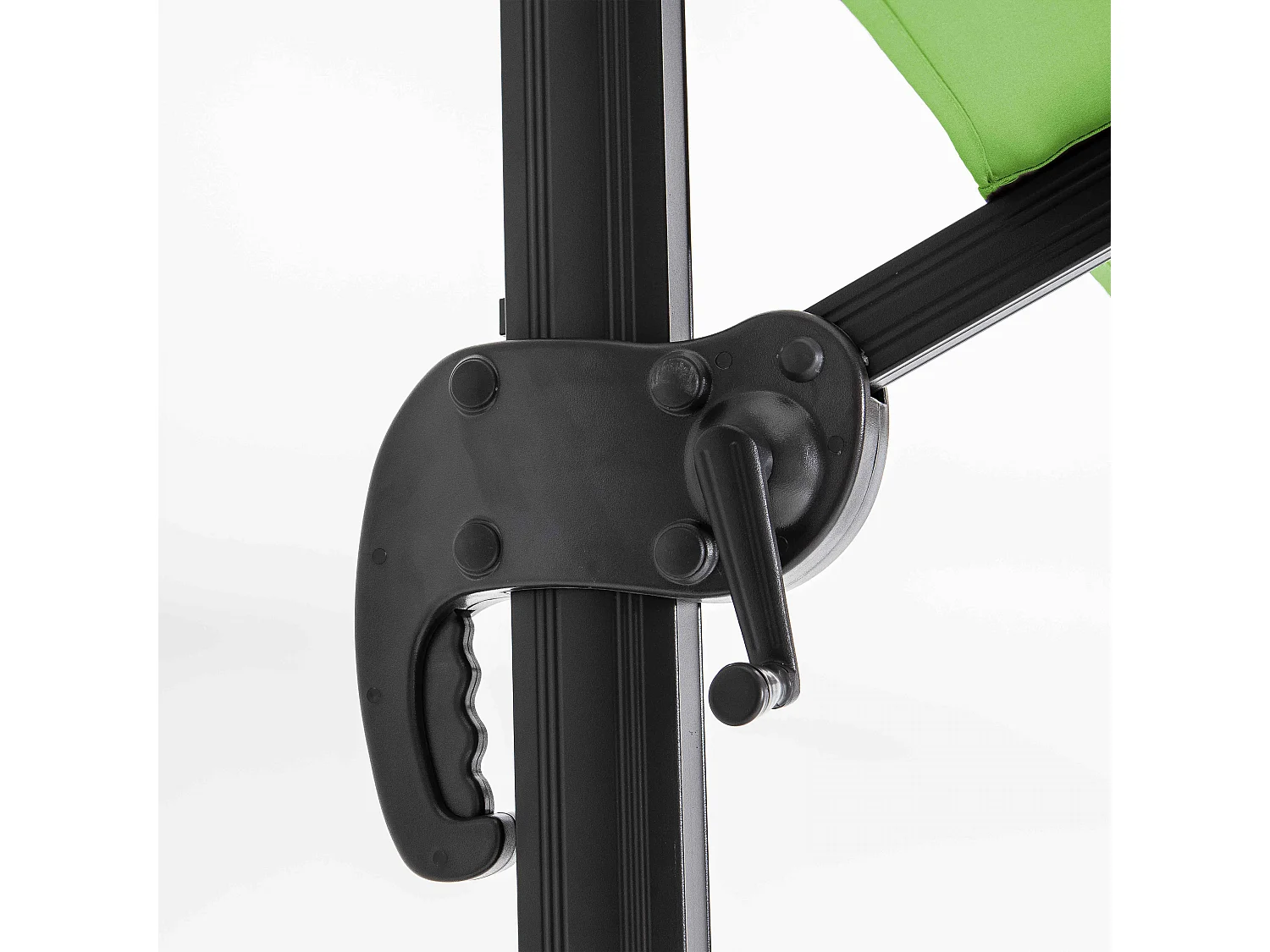 Parasol van 2x3 m en 4 groene tegels om te vullen