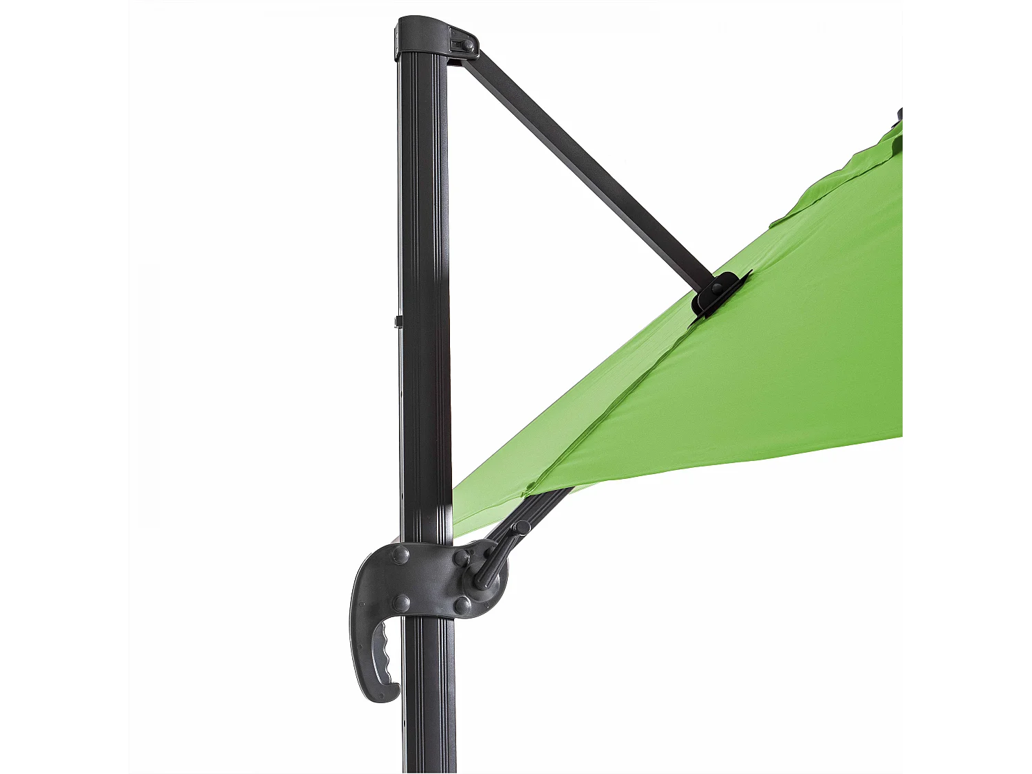 Parasol déporté 2x3 m et 4 dalles à remplir aluminium vert - Amalya