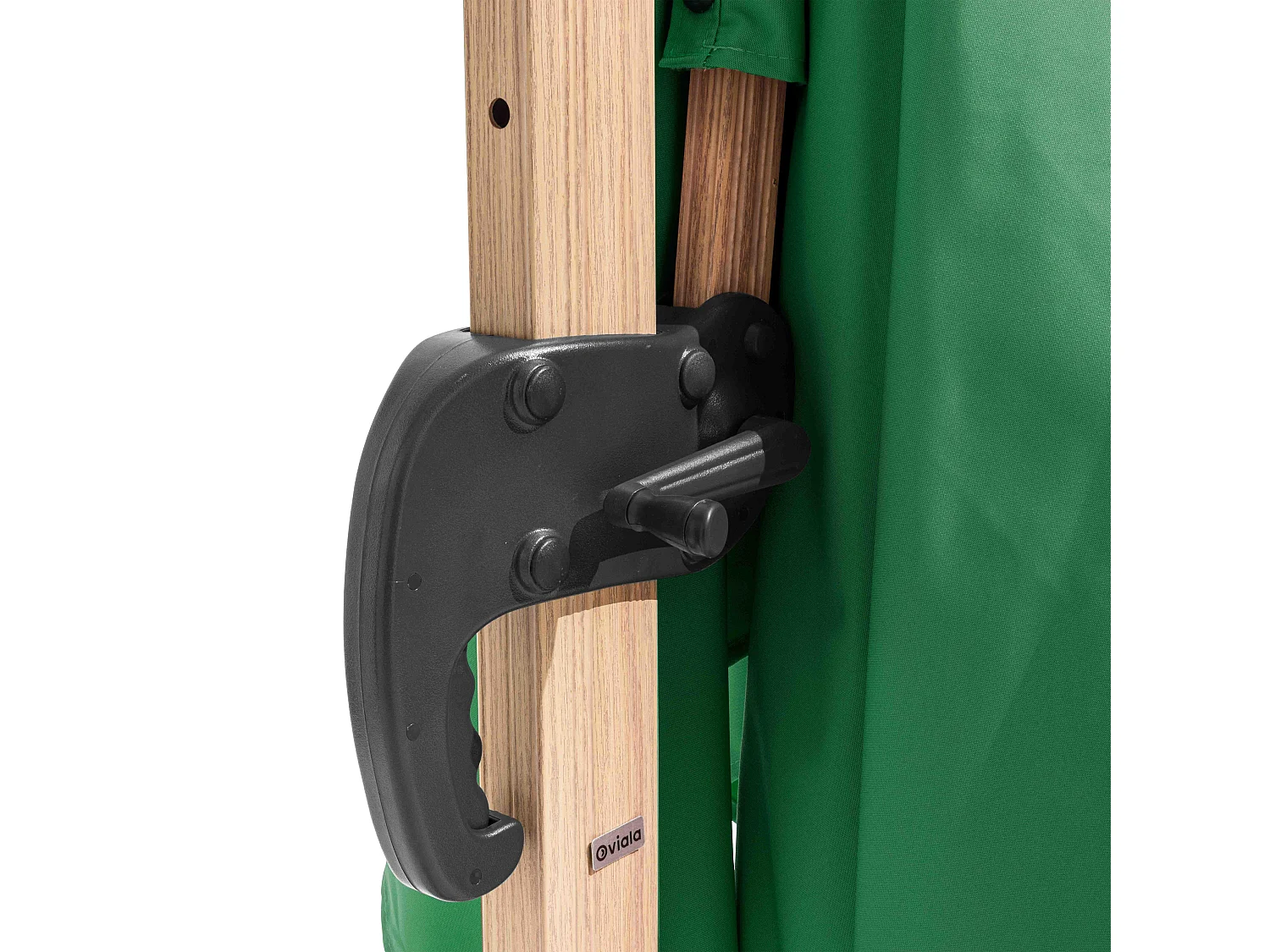 Parasol déporté 3x3m et 4 dalles lestées effet bois vert cactus - Brescia