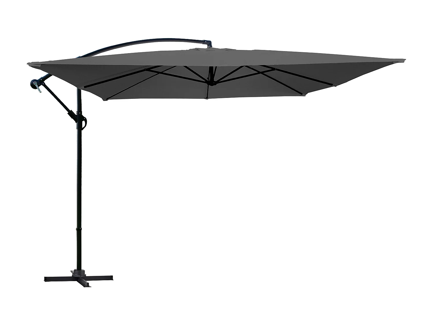 Parasol déporté 3x3m acier gris anthracite - Genova