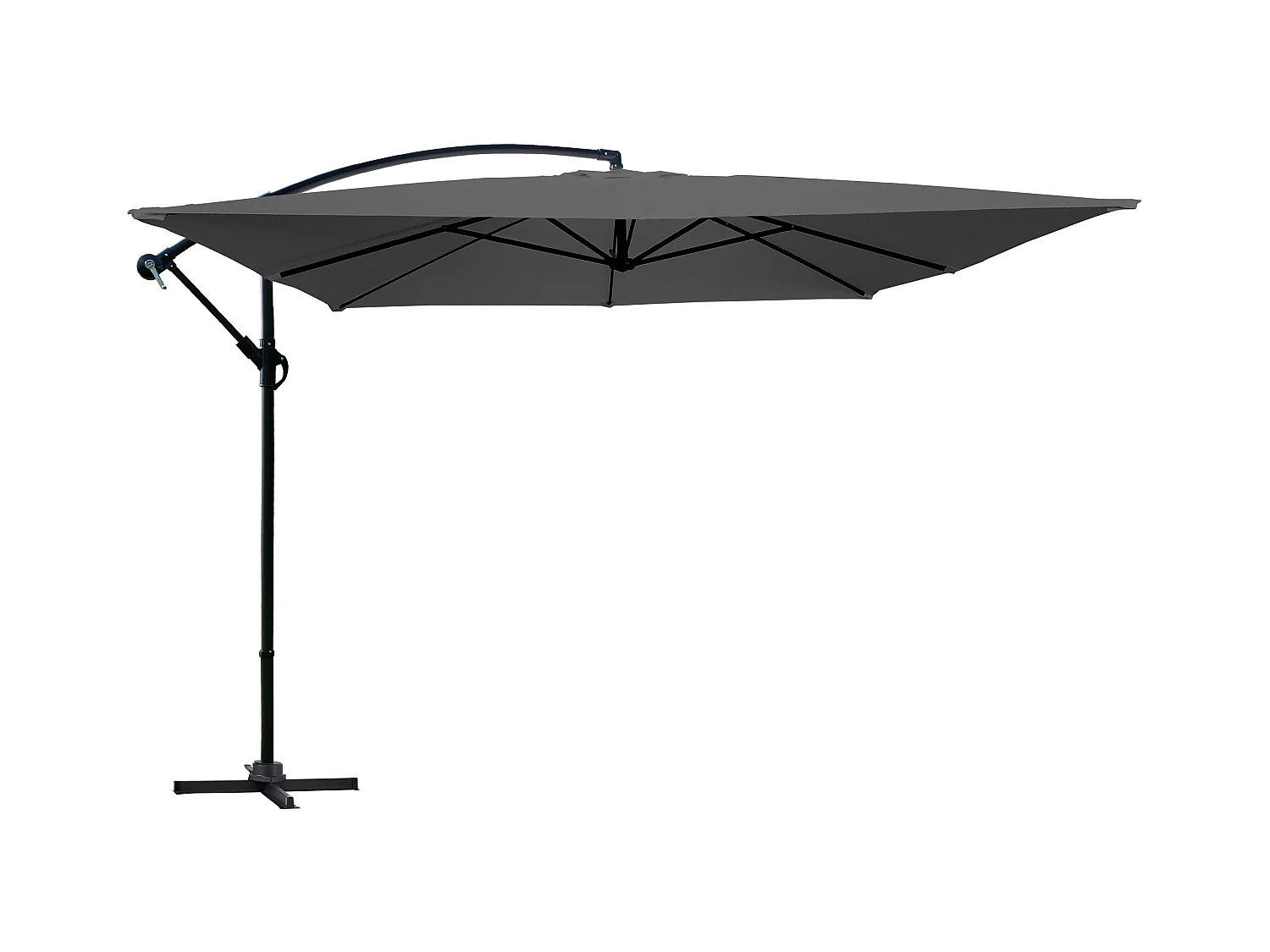 Vierkante 3x3m antracietgrijze zweefparasol