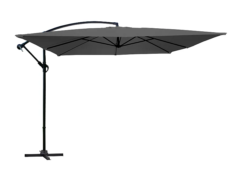 Parasol déporté 3x3m acier gris anthracite - Genova