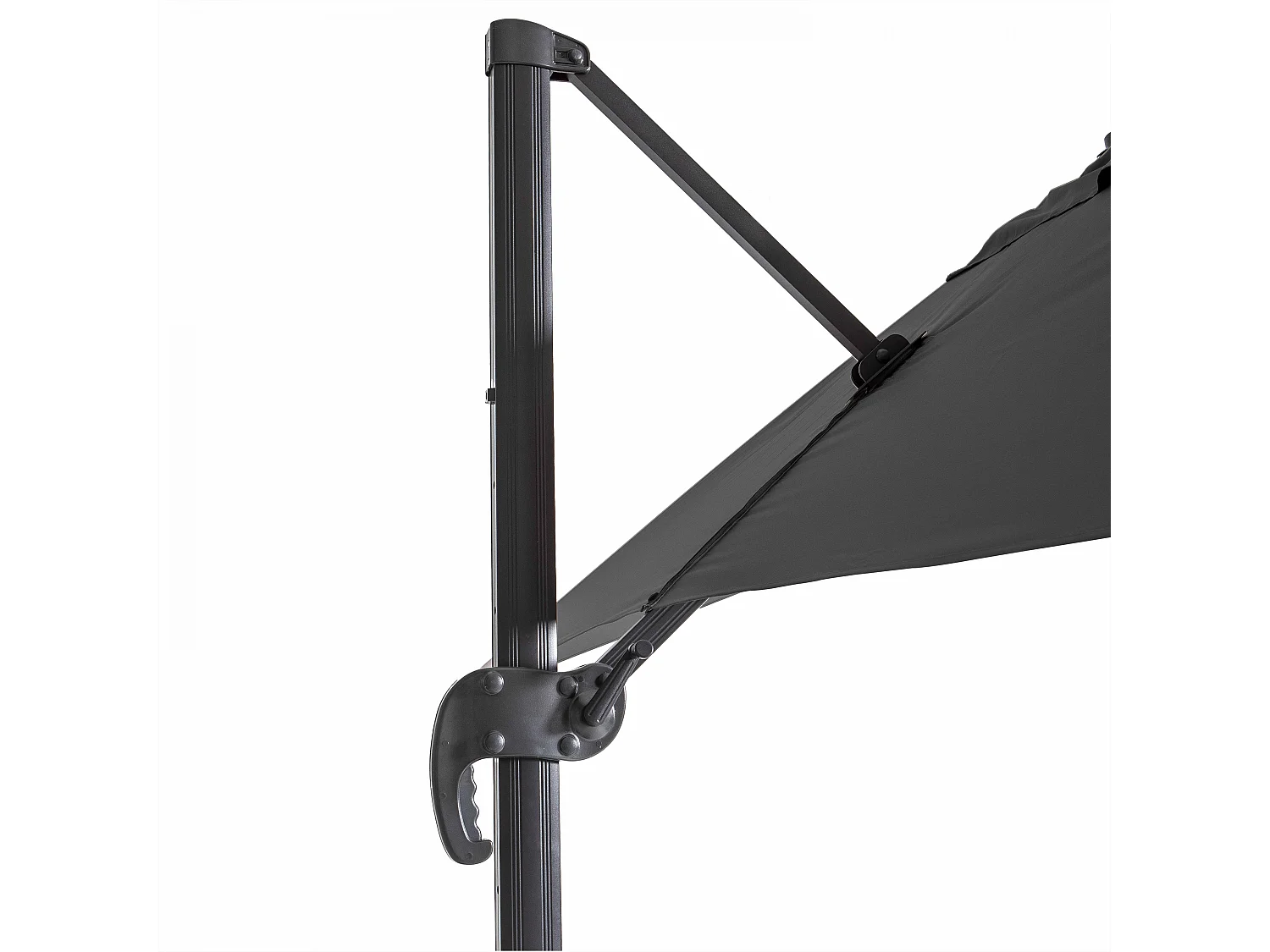 Parasol déporté 2x3 m et 4 dalles à remplir aluminium gris - Amalya