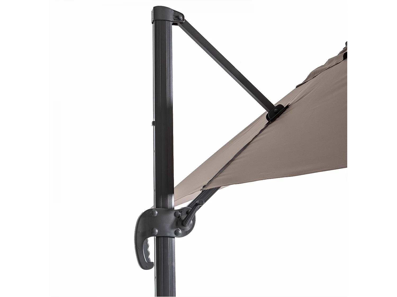 Parasol déporté 2x3 m et 4 dalles à remplir aluminium taupe - Amalya