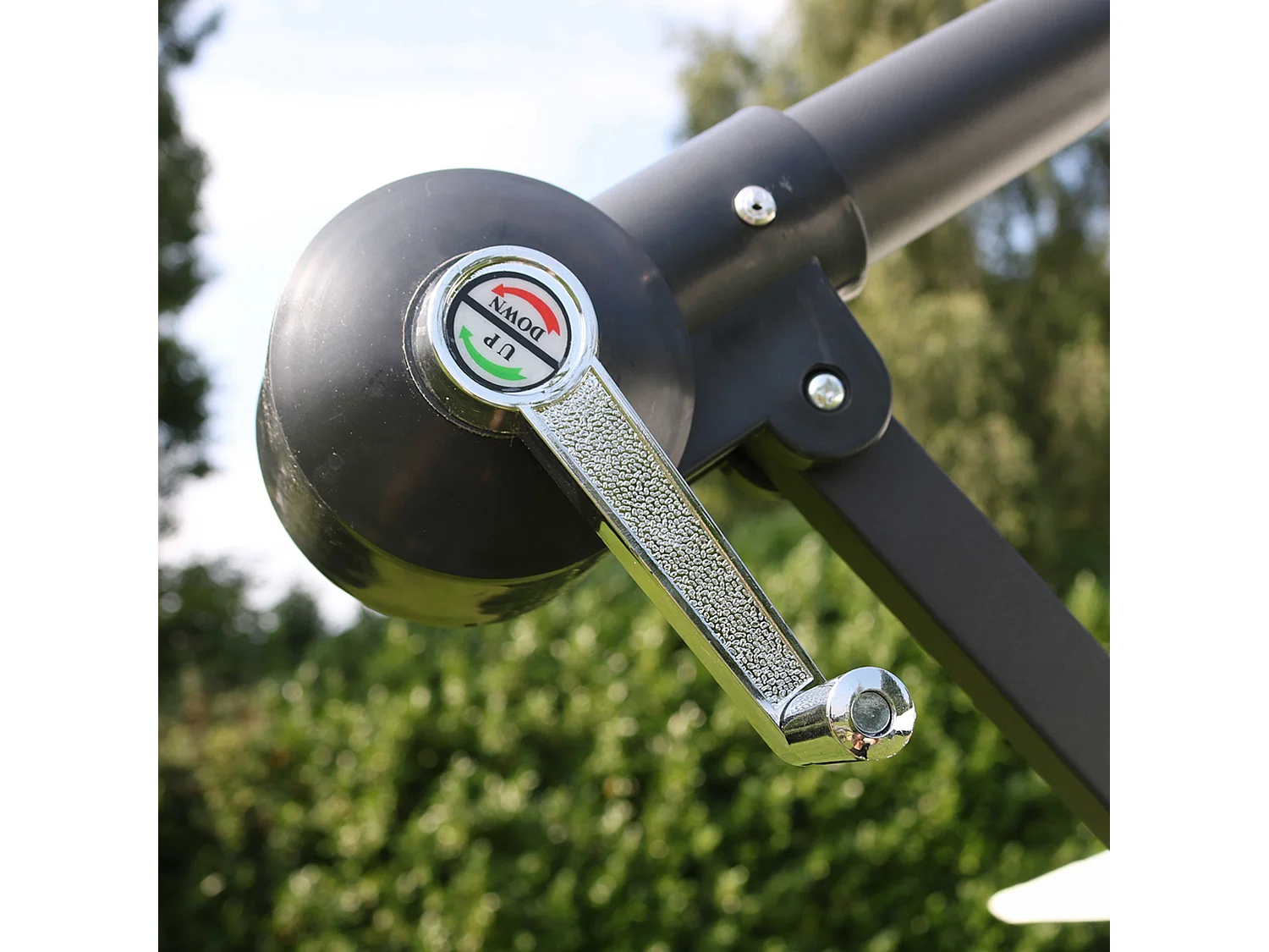 Verstelbare parasol 3x3m en 4 gewichtsplaten in grijs aluminium