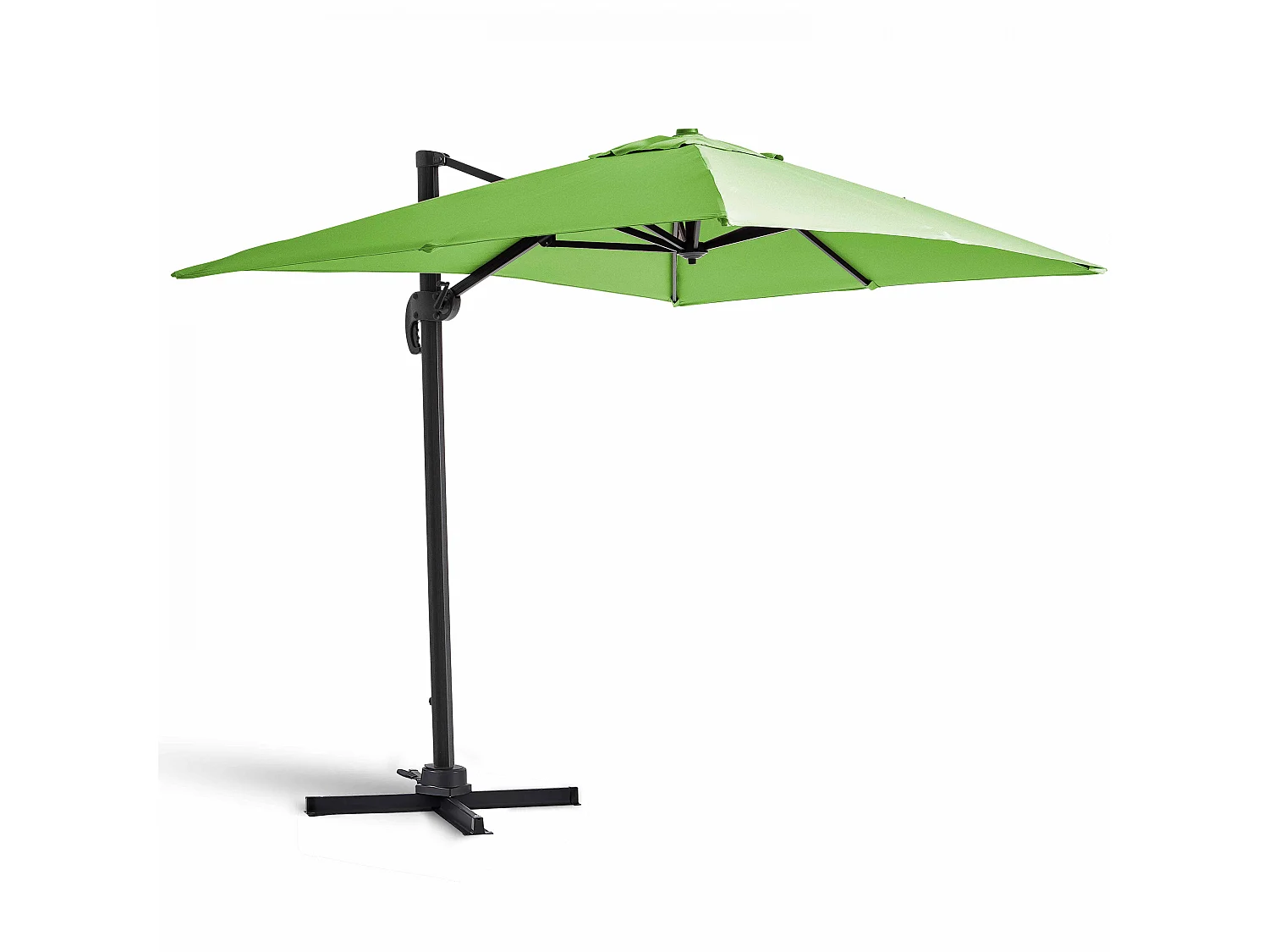 Parasol déporté rotatif 2x3m en aluminium vert - Amalya