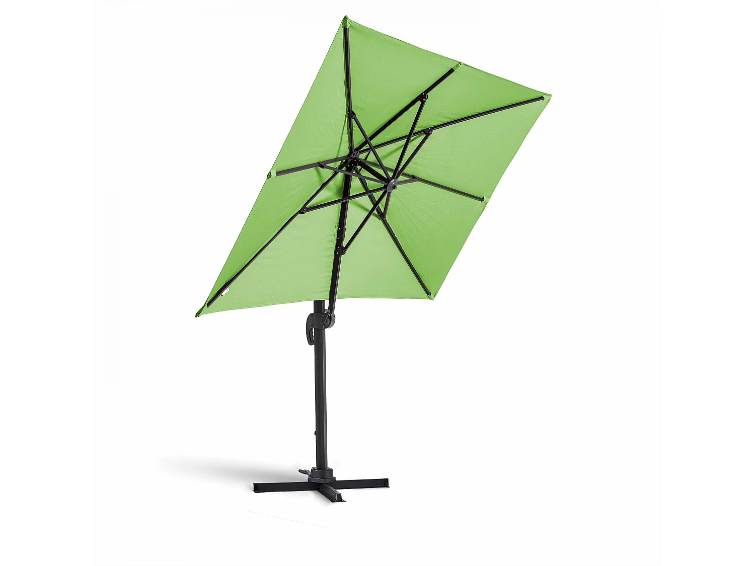 Parasol déporté rotatif 2x3m en aluminium vert - Amalya