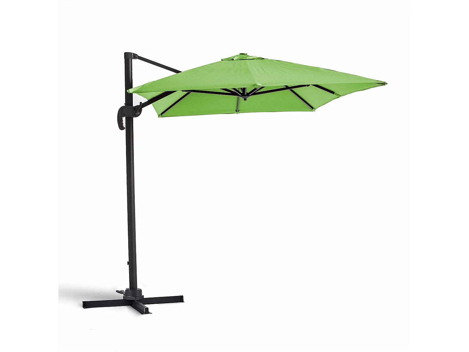 Parasol déporté rotatif 2x3m en aluminium vert - Amalya