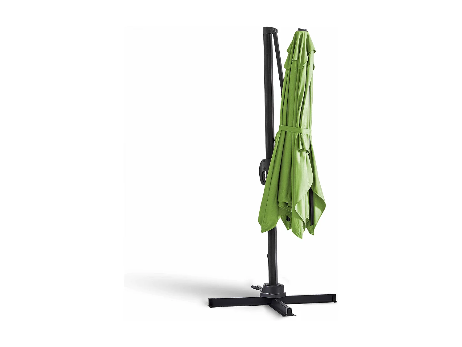 Parasol déporté rotatif 2x3m en aluminium vert - Amalya