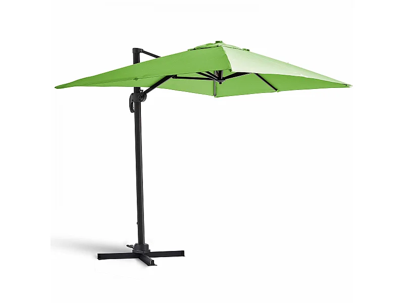 Parasol déporté rotatif 2x3m en aluminium vert - Amalya