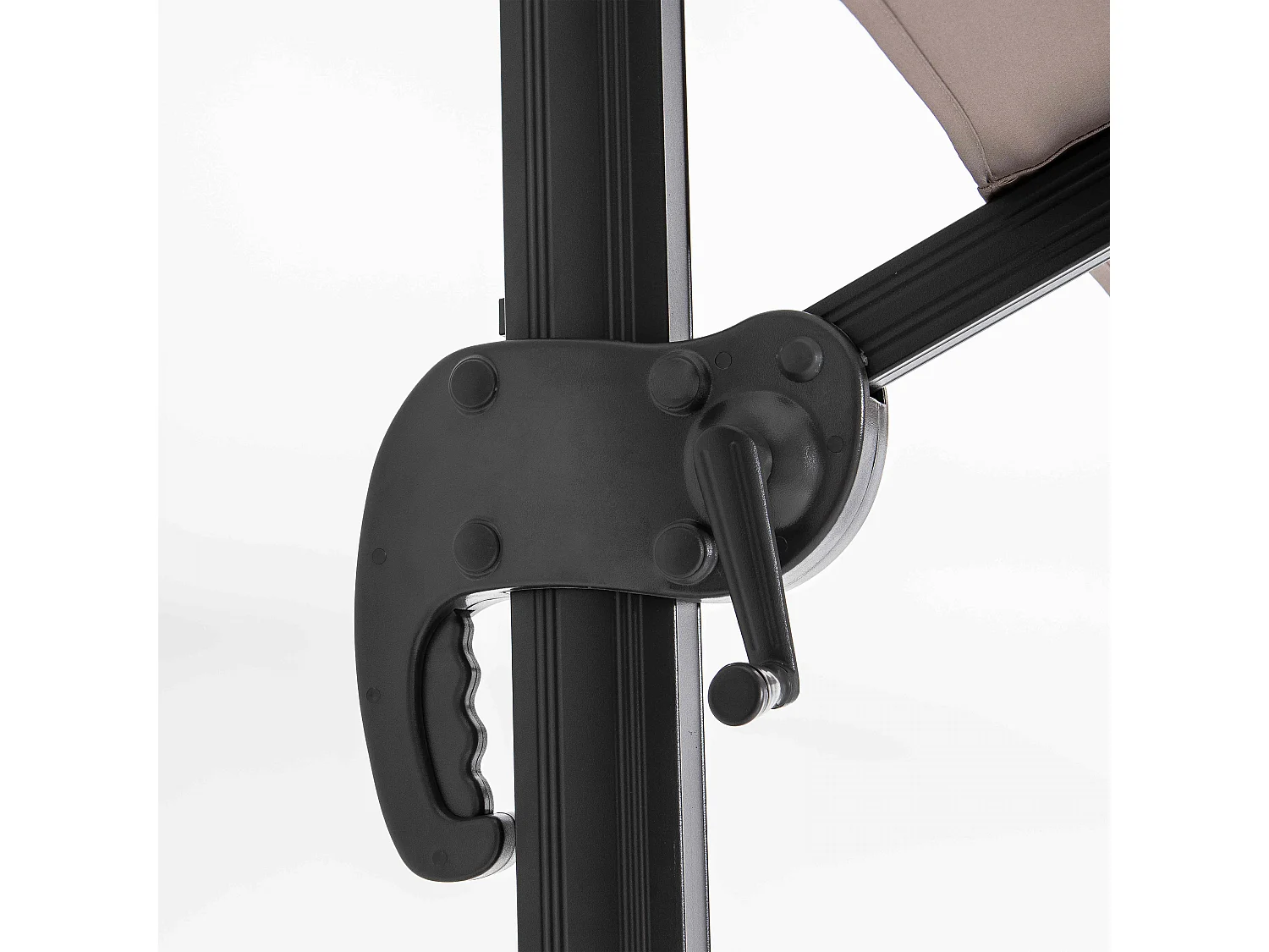 Parasol déporté 3x4m et 4 dalles à remplir aluminium taupe - Caserta