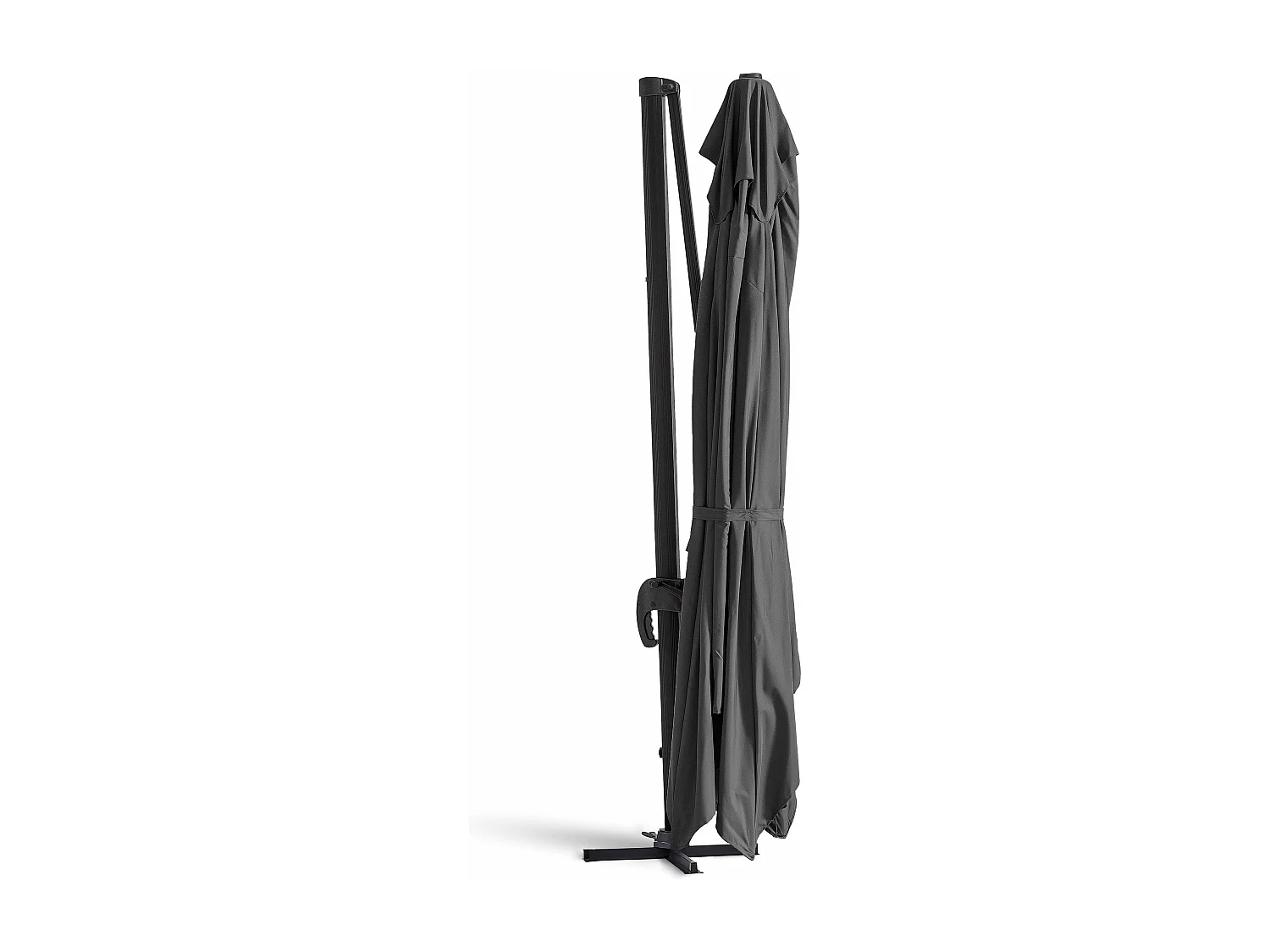 Parasol déporté 3x4m et 4 dalles à remplir aluminium gris - Caserta