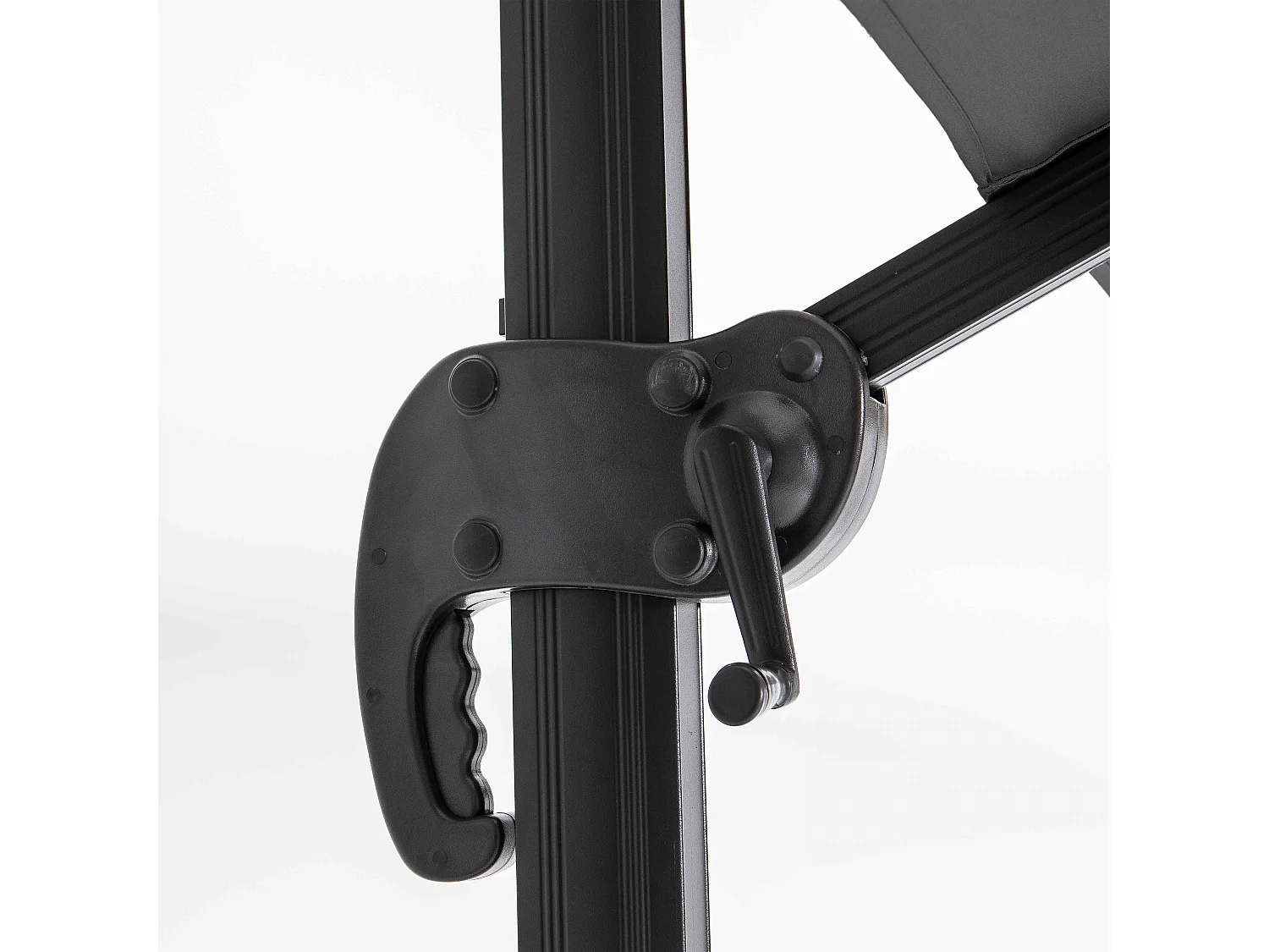 Parasol déporté 3x4m et 4 dalles à remplir aluminium gris - Caserta